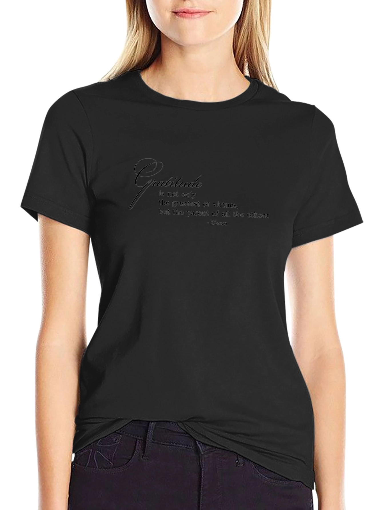 Gratitude Quote Black T-Shirt