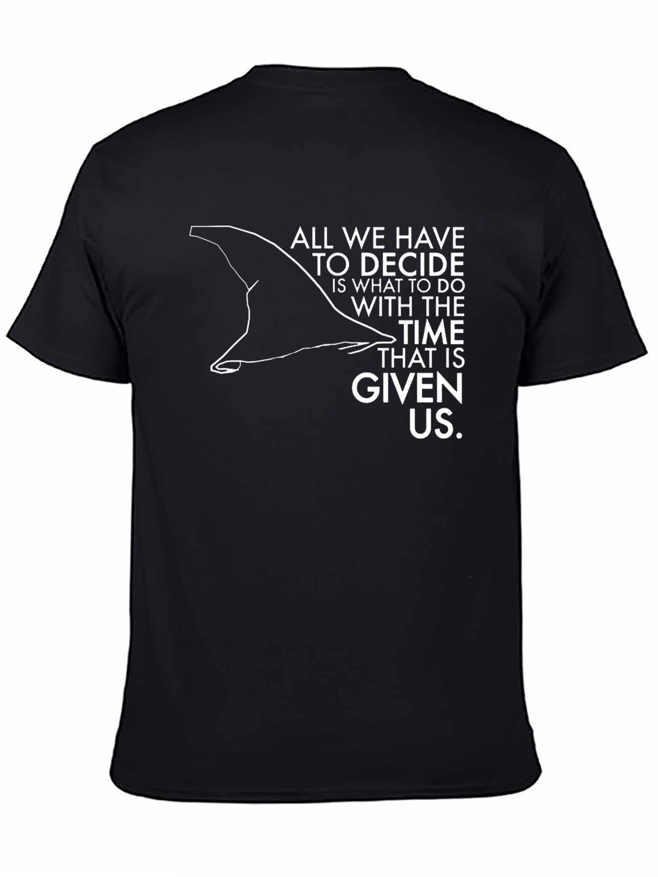 Wizard Hat Time Quote Black T-Shirt