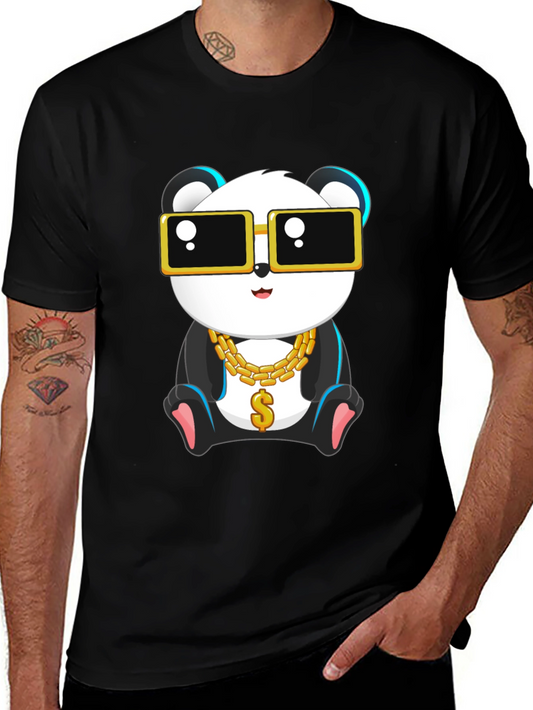 Cool Panda Graphic Tee - Black Cotton T-Shirt