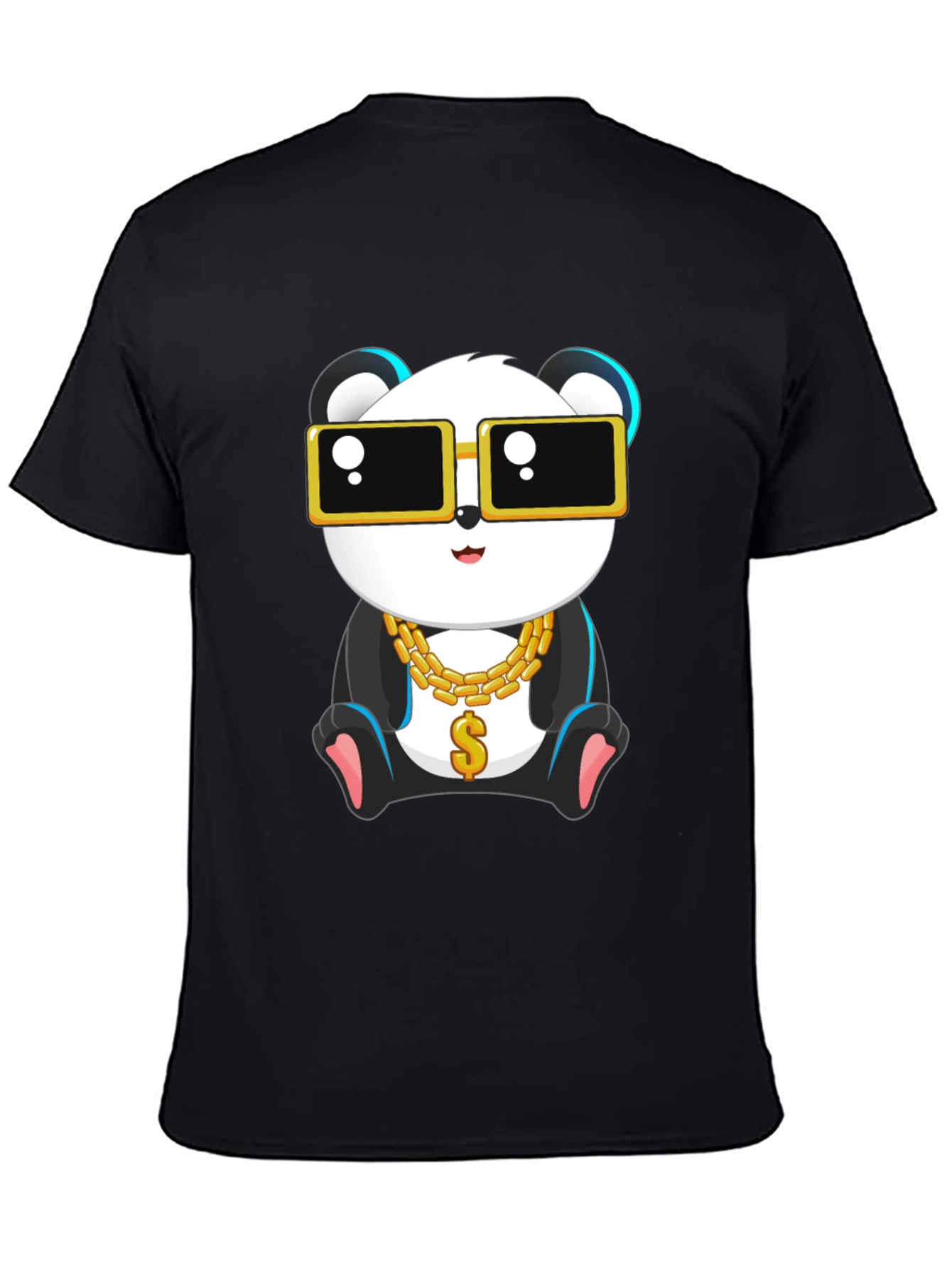 Cool Panda Graphic Tee - Black Cotton T-Shirt