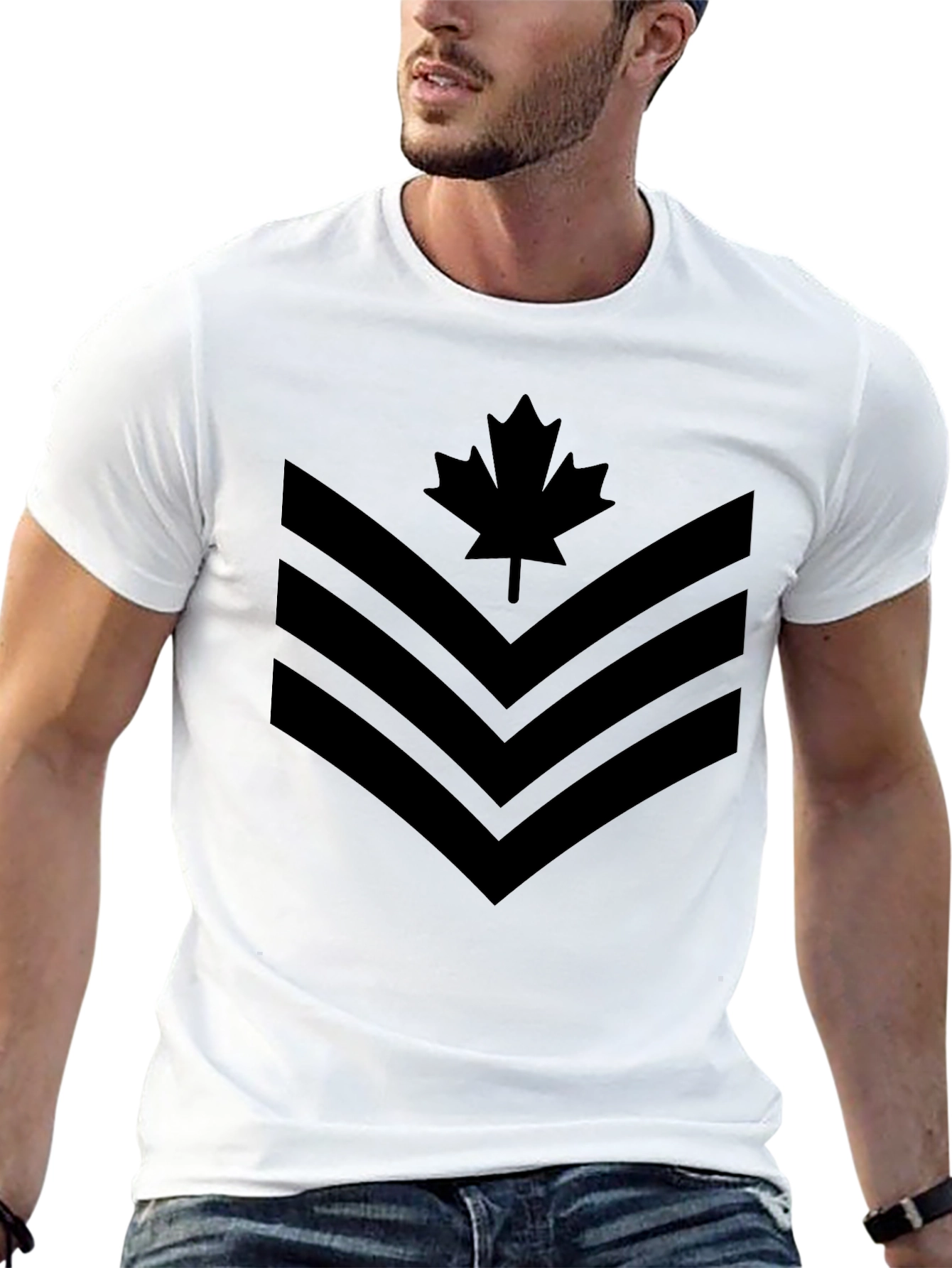 Canadian Maple Leaf Chevron Graphic T-Shirt