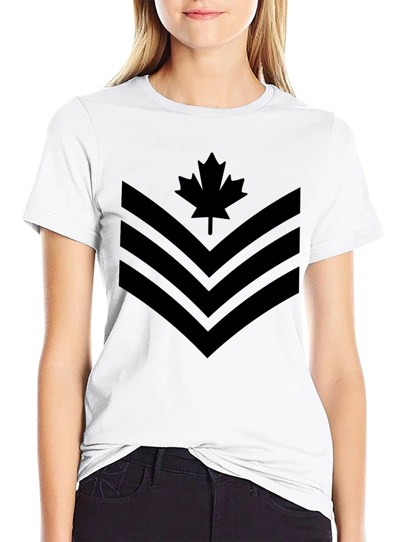 Canadian Maple Leaf Chevron Graphic T-Shirt