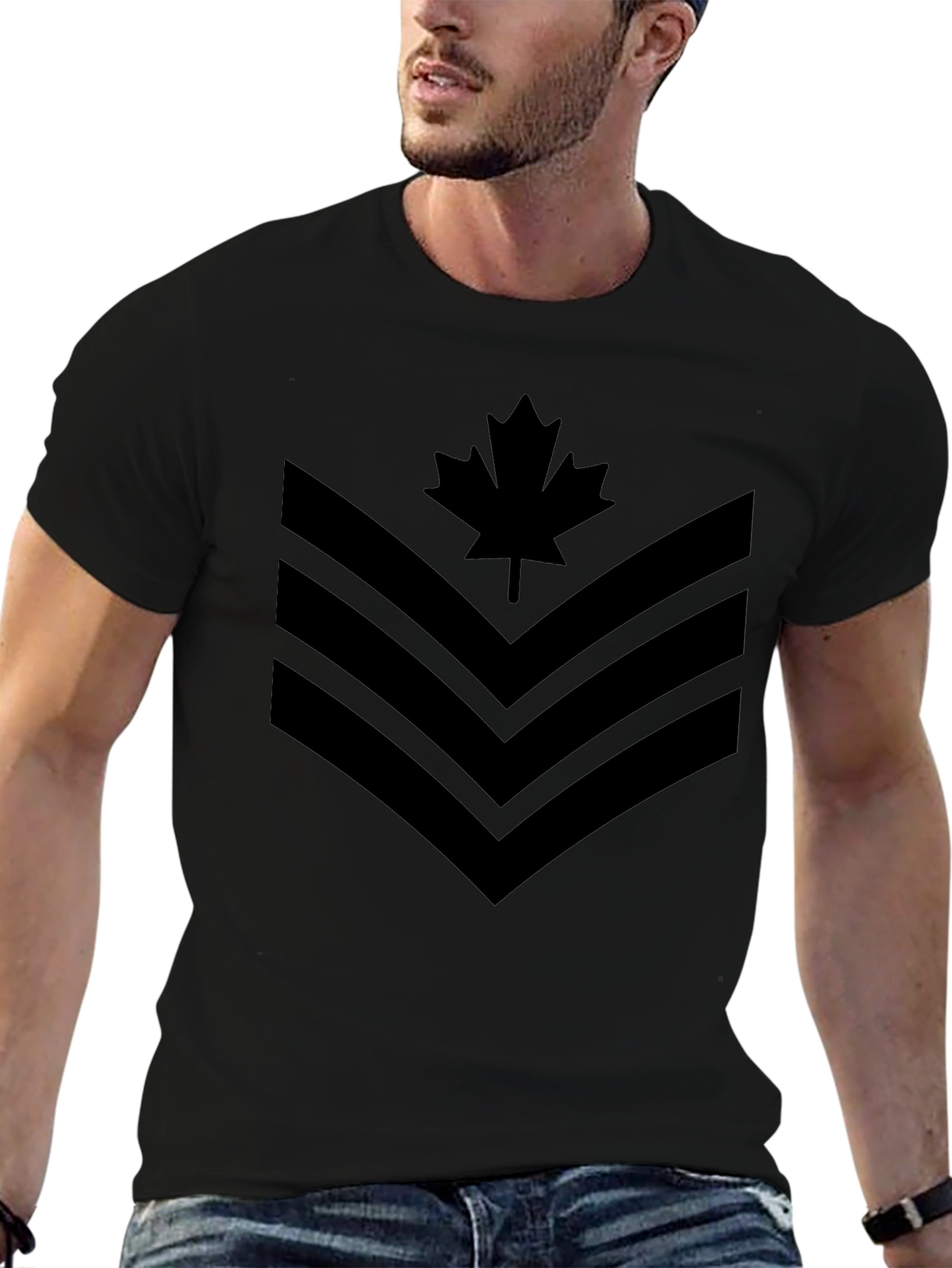 Canadian Maple Leaf Chevron Graphic T-Shirt