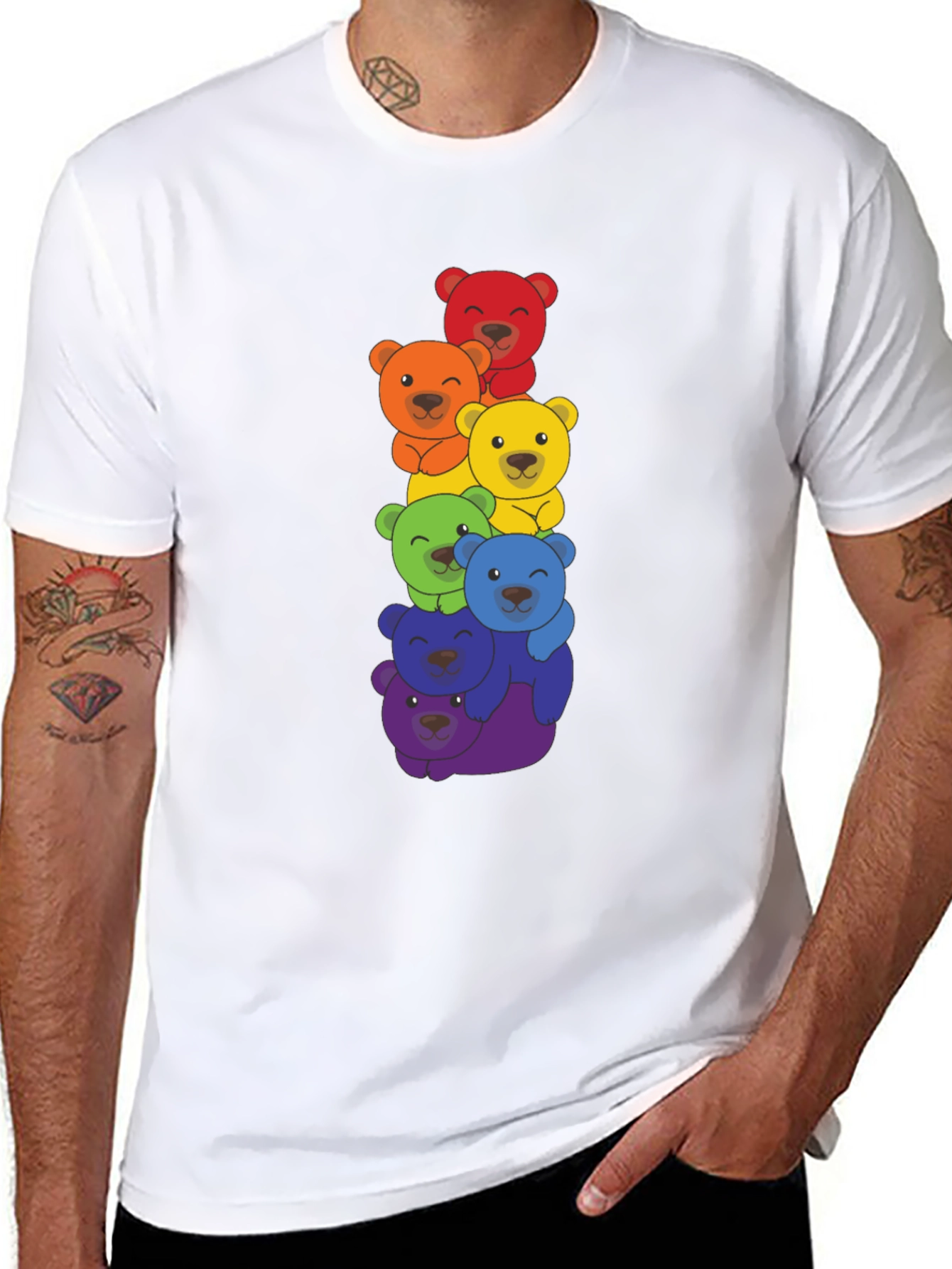 Rainbow Bears Stacked T-Shirt