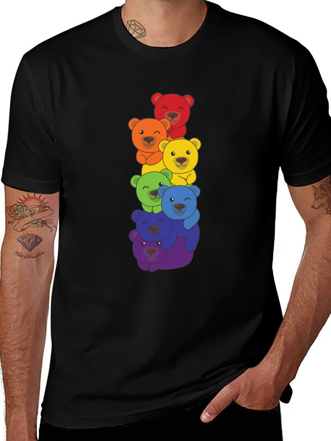 Rainbow Bears Stacked T-Shirt