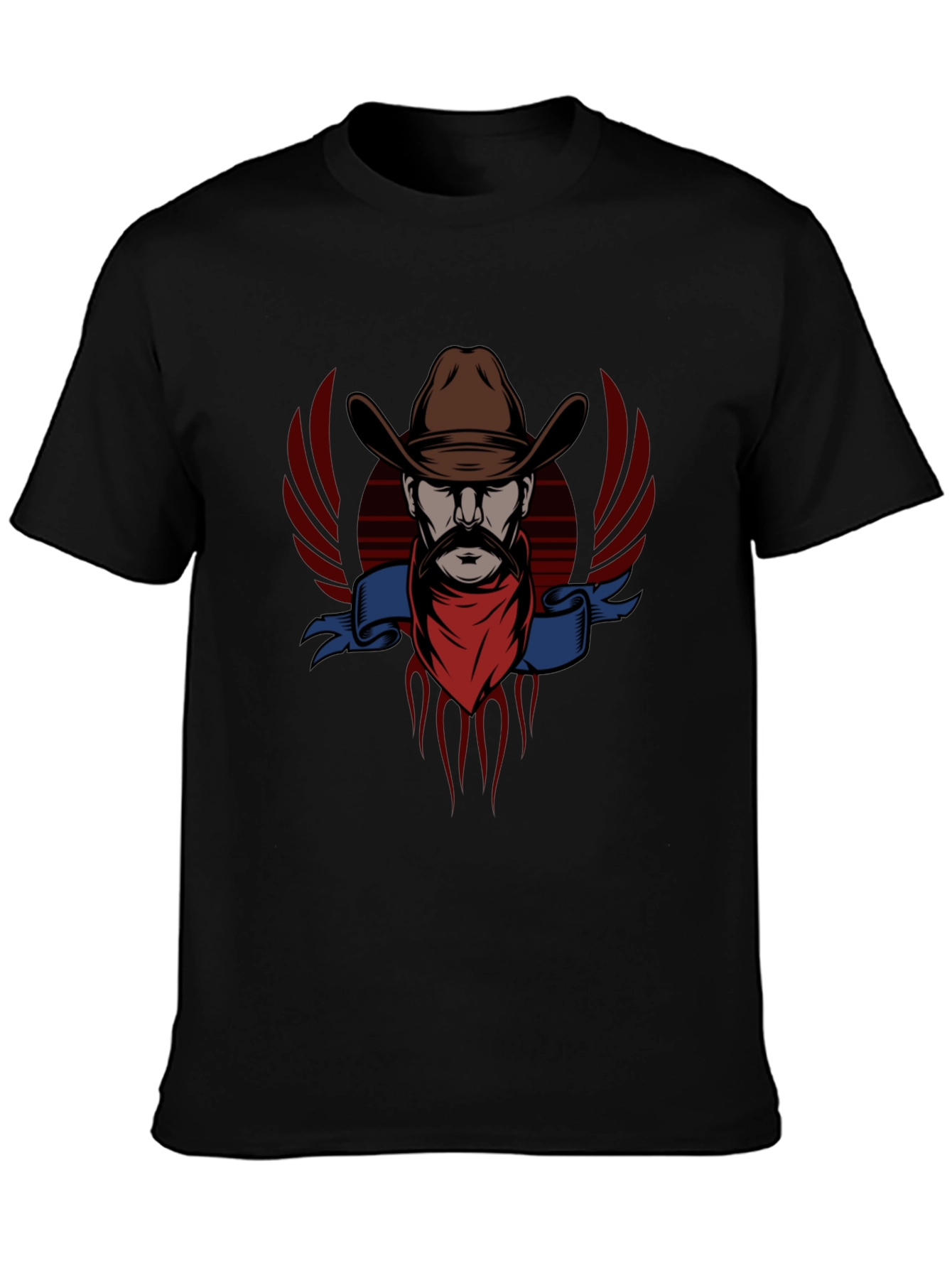 Cowboy Graphic Tee - Western Style Black T-Shirt