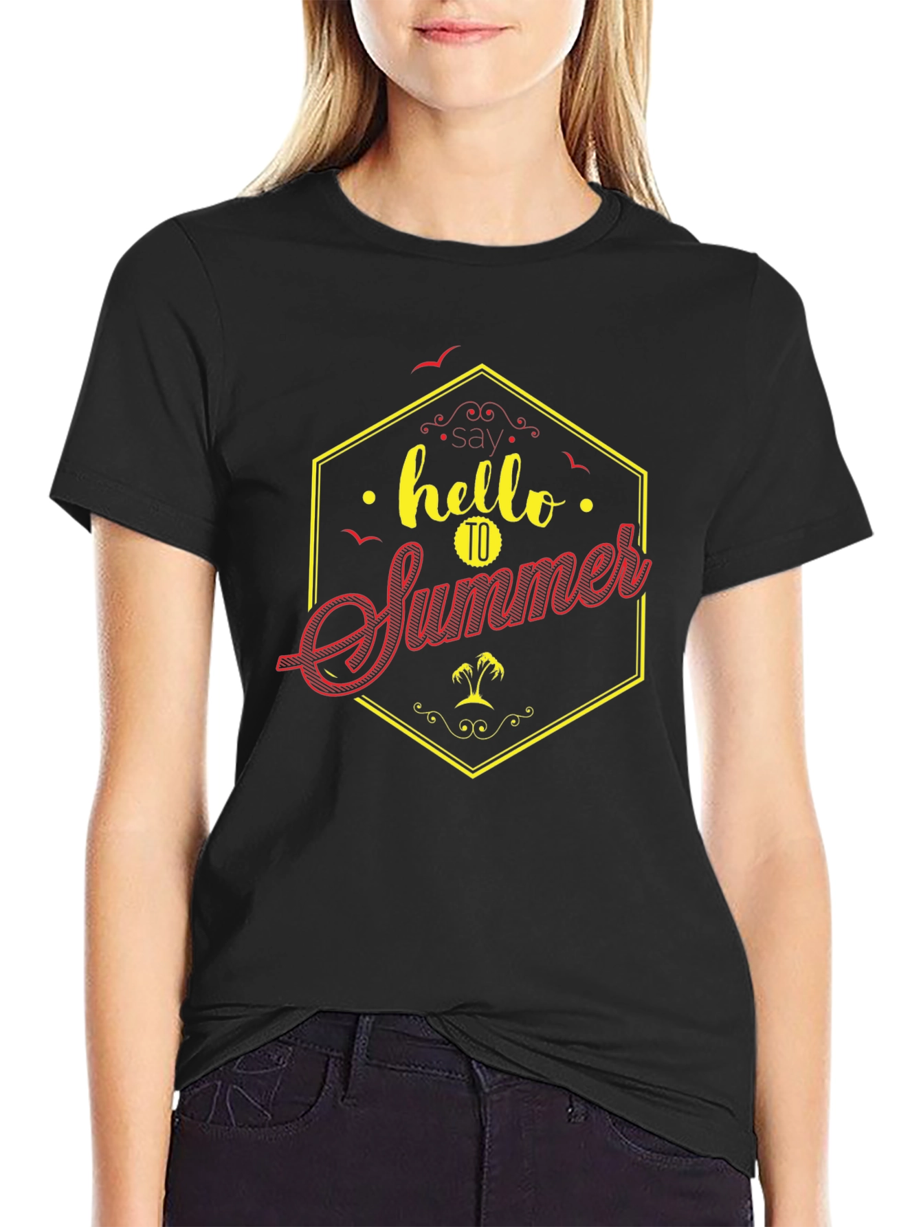 Hello Summer Graphic Tee - Mens Black T-Shirt