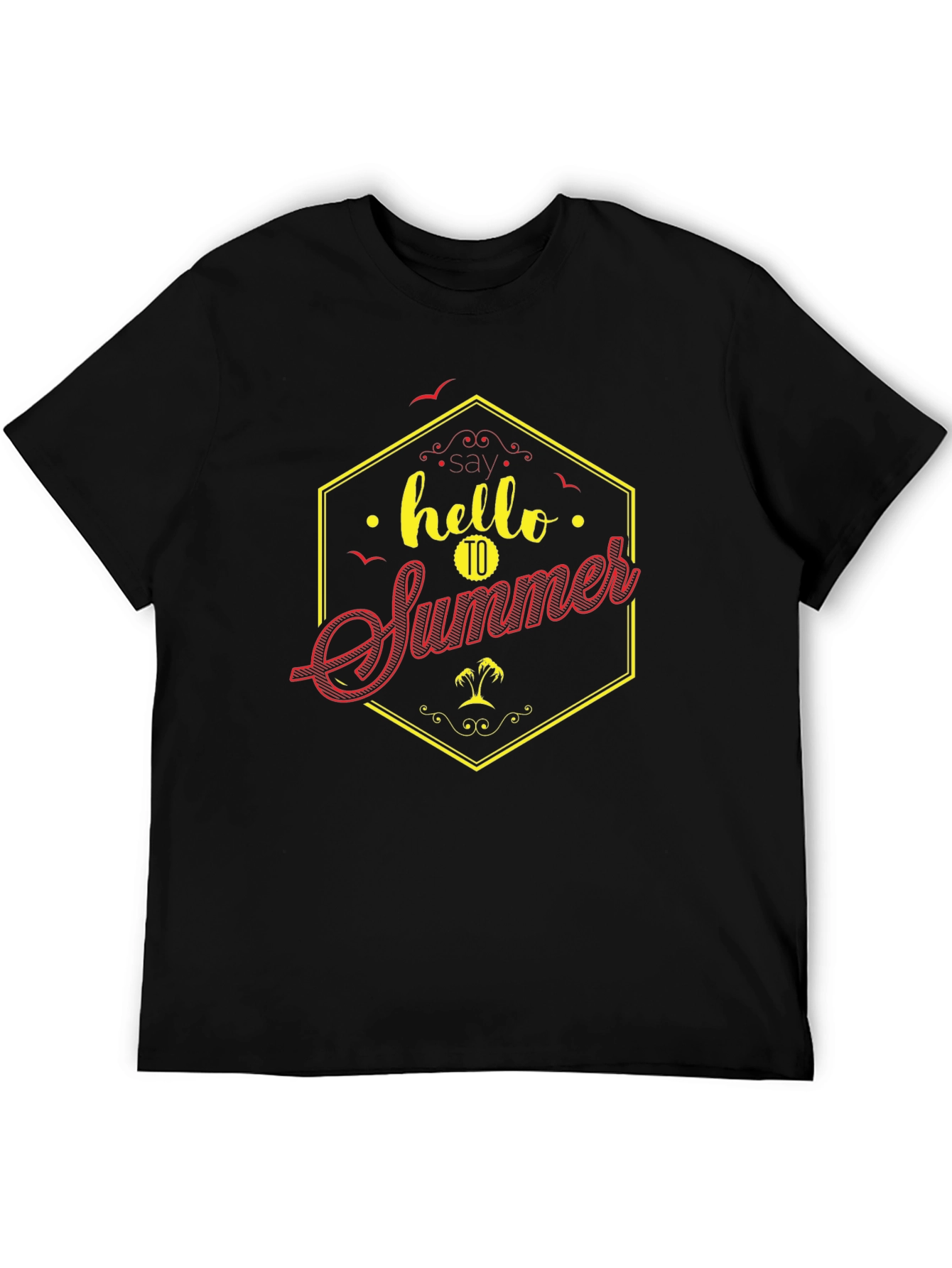 Hello Summer Graphic Tee - Mens Black T-Shirt
