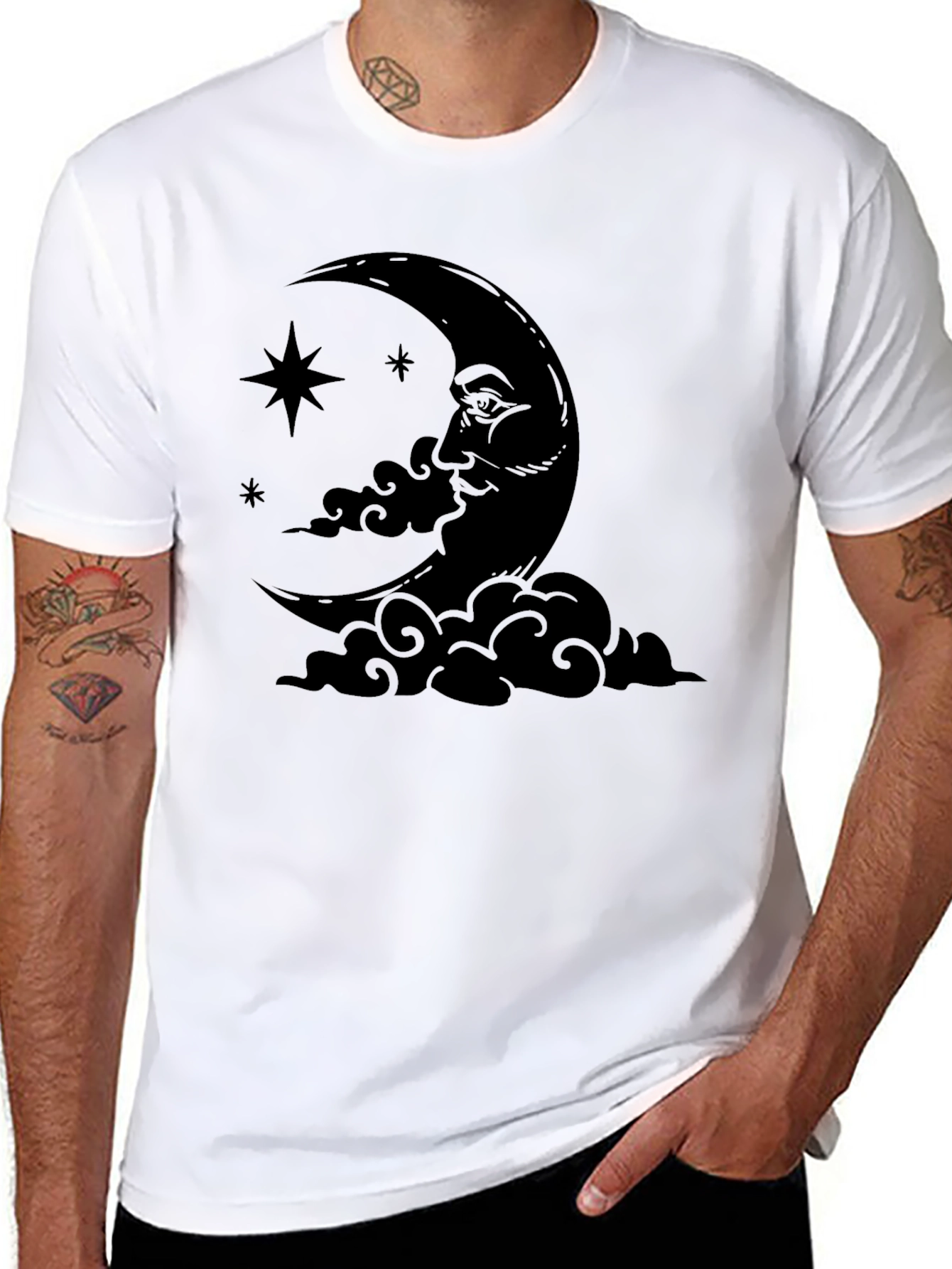 Crescent Moon Graphic Tee - Unisex Black T-Shirt