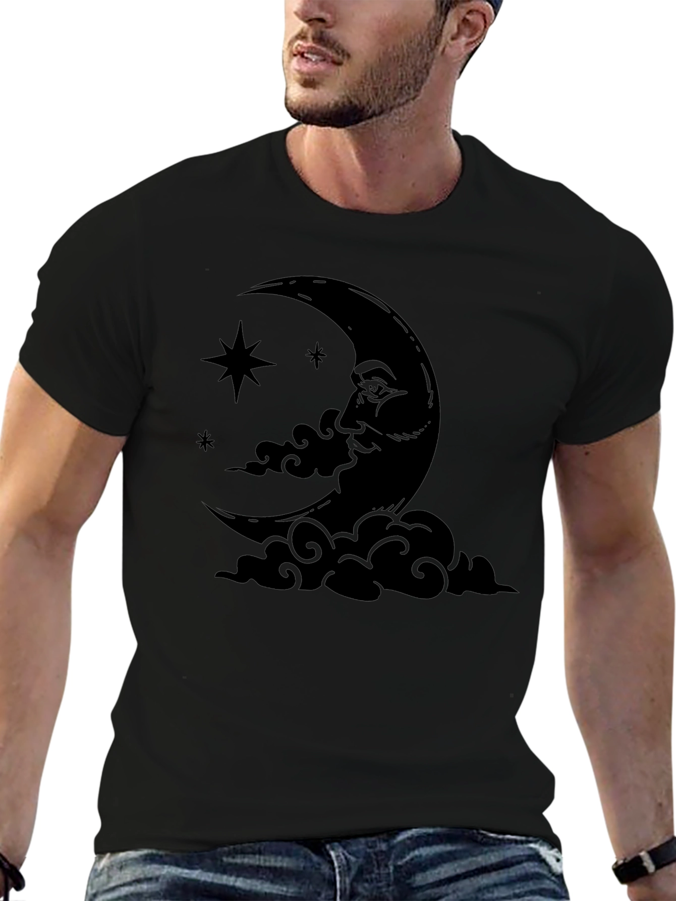 Crescent Moon Graphic Tee - Unisex Black T-Shirt