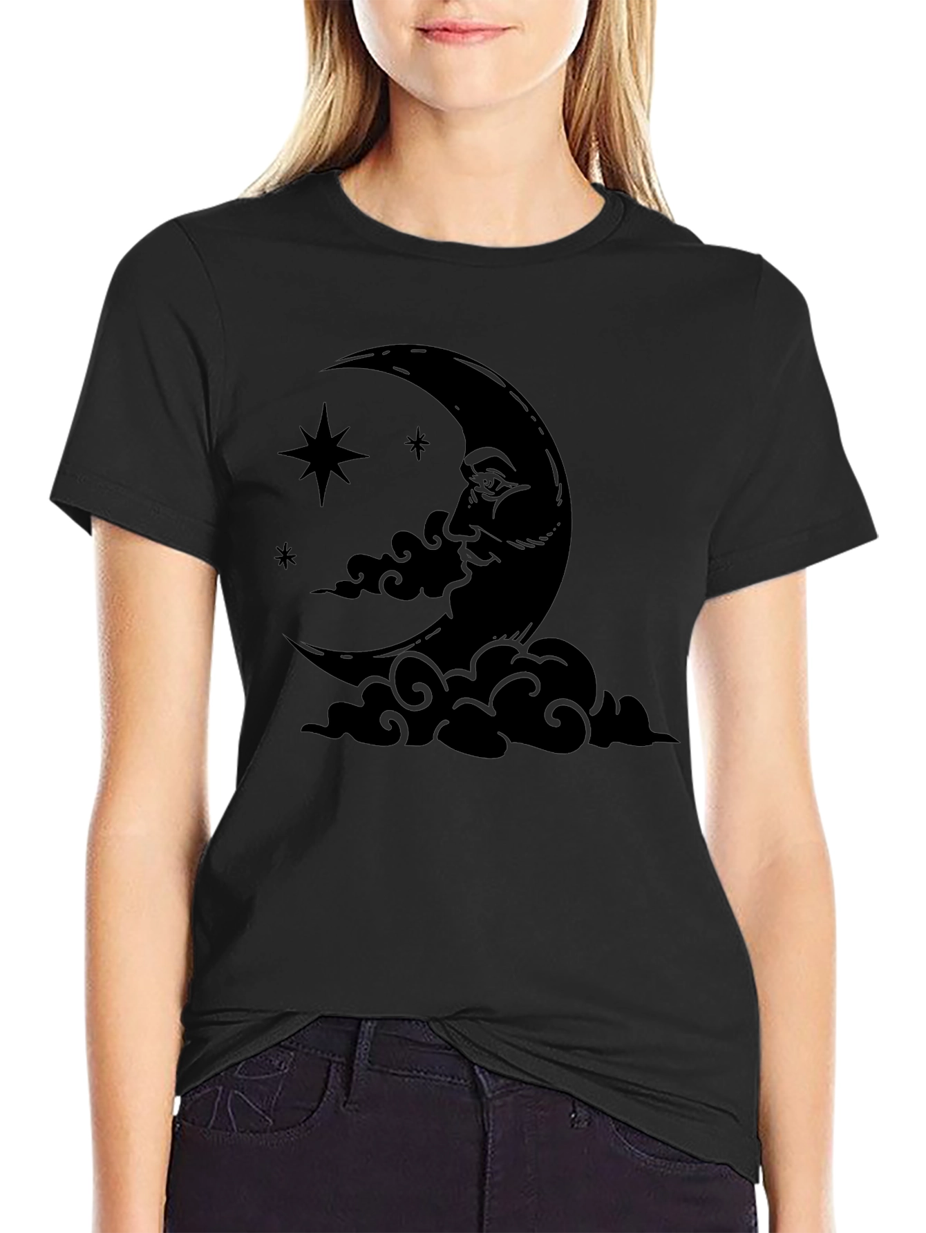 Crescent Moon Graphic Tee - Unisex Black T-Shirt