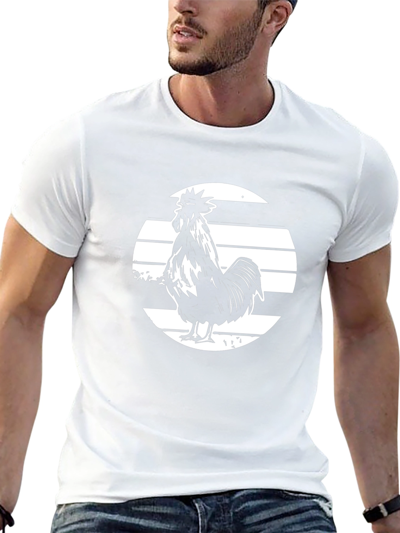 Rooster Graphic Tee - Bold Black T-Shirt