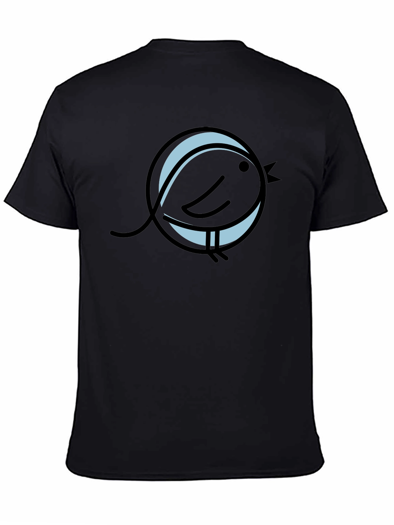 Black Graphic Tee - Bird in Circle