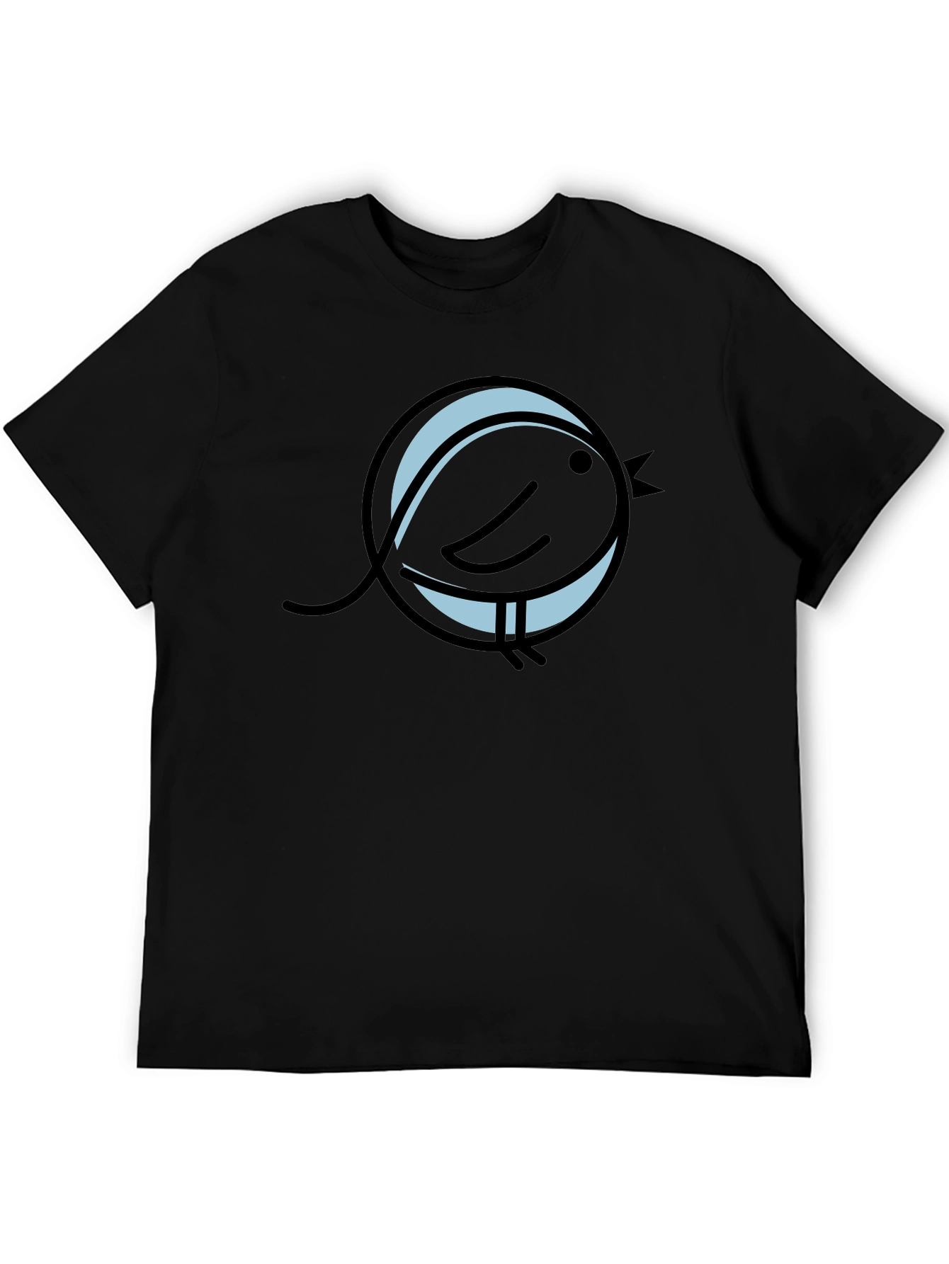 Black Graphic Tee - Bird in Circle