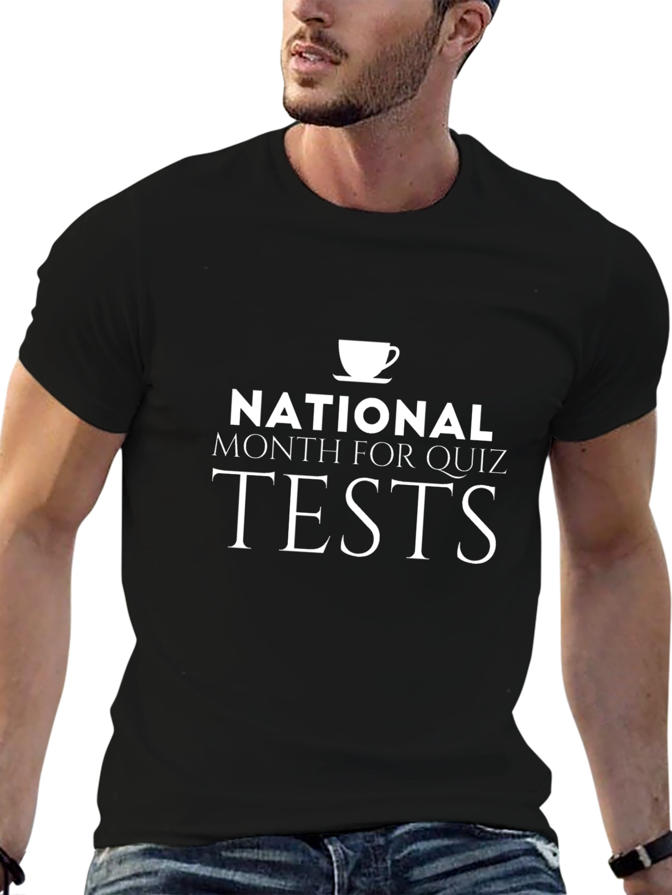 National Month for Quiz Tests Black T-Shirt