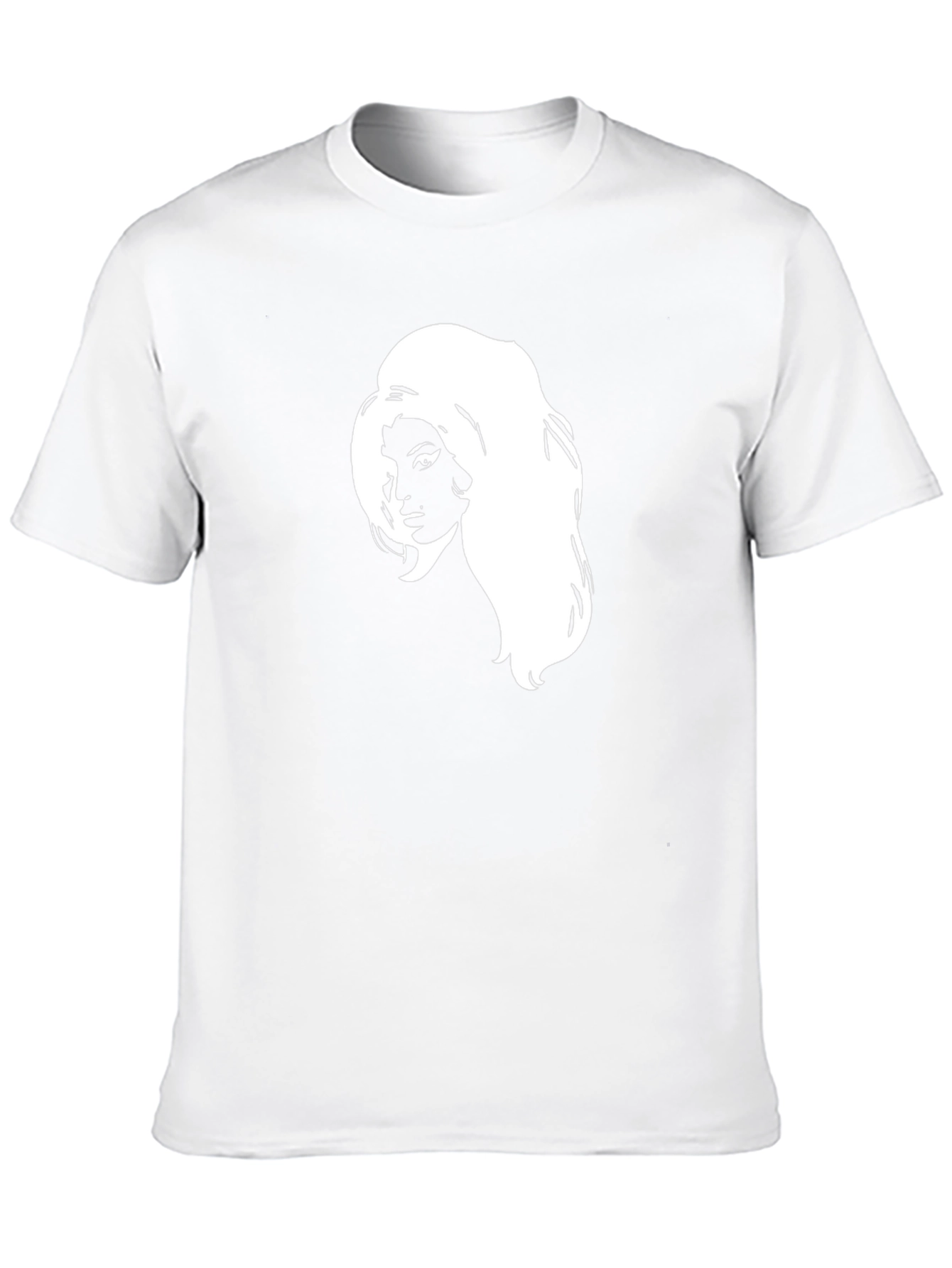 Black T-Shirt with White Woman Graphic
