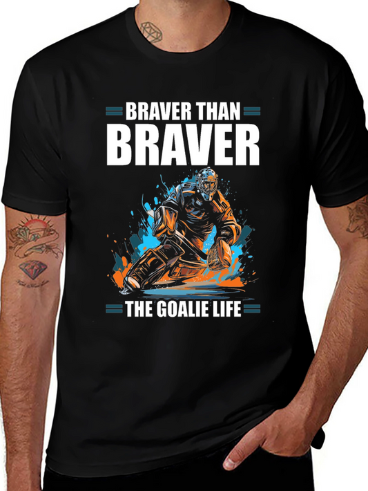 Braver Than Brave Hockey Goalie Graphic Tee