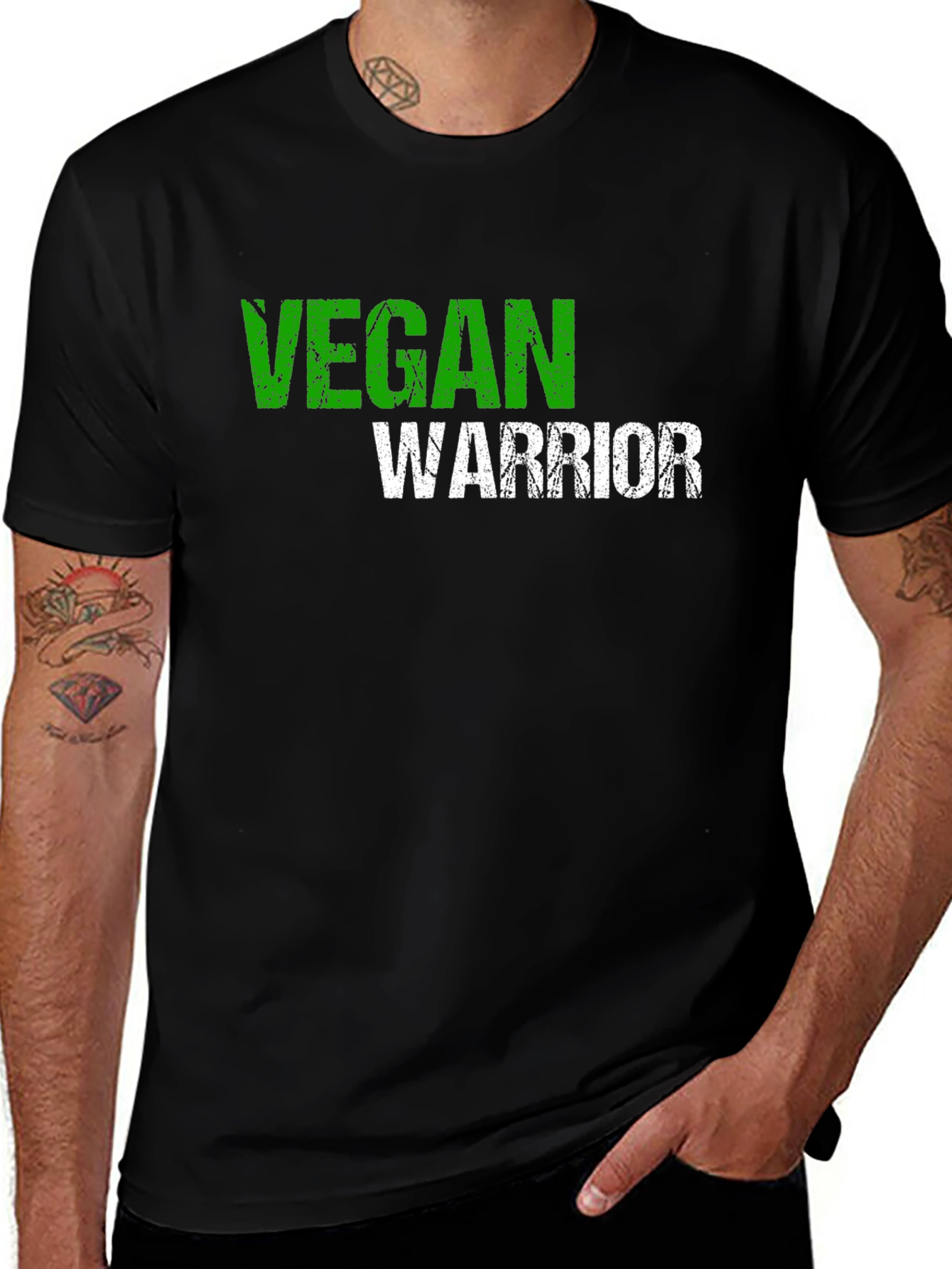 Vegan Warrior Graphic Tee - Black
