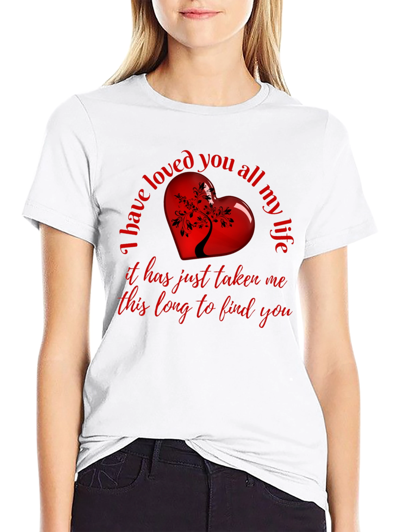 Heart Tree Black T-Shirt - Love Saying