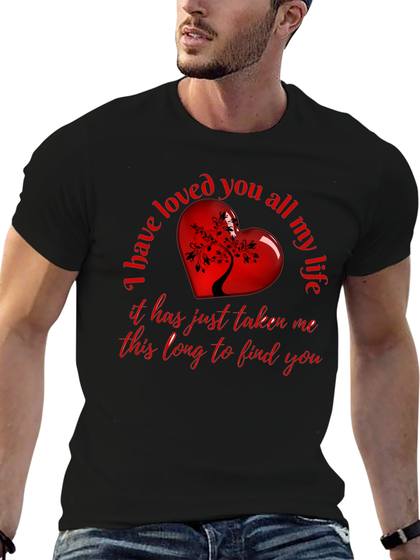 Heart Tree Black T-Shirt - Love Saying