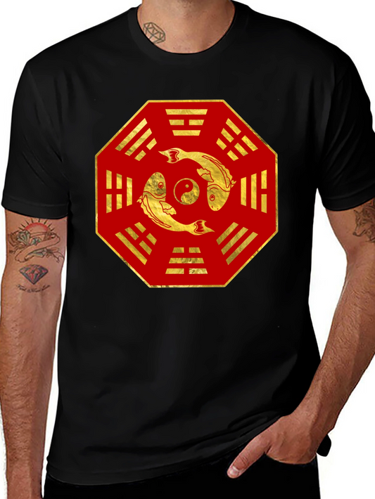 Yin Yang Koi Fish Graphic Tee - Good Luck Symbol