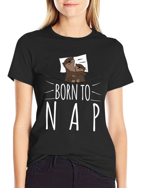 Born to Nap Otter Graphic Tee - Comfort Black T-Shirt