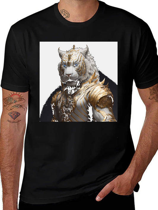 Tiger Warrior Graphic Tee - Premium Black Cotton T-Shirt