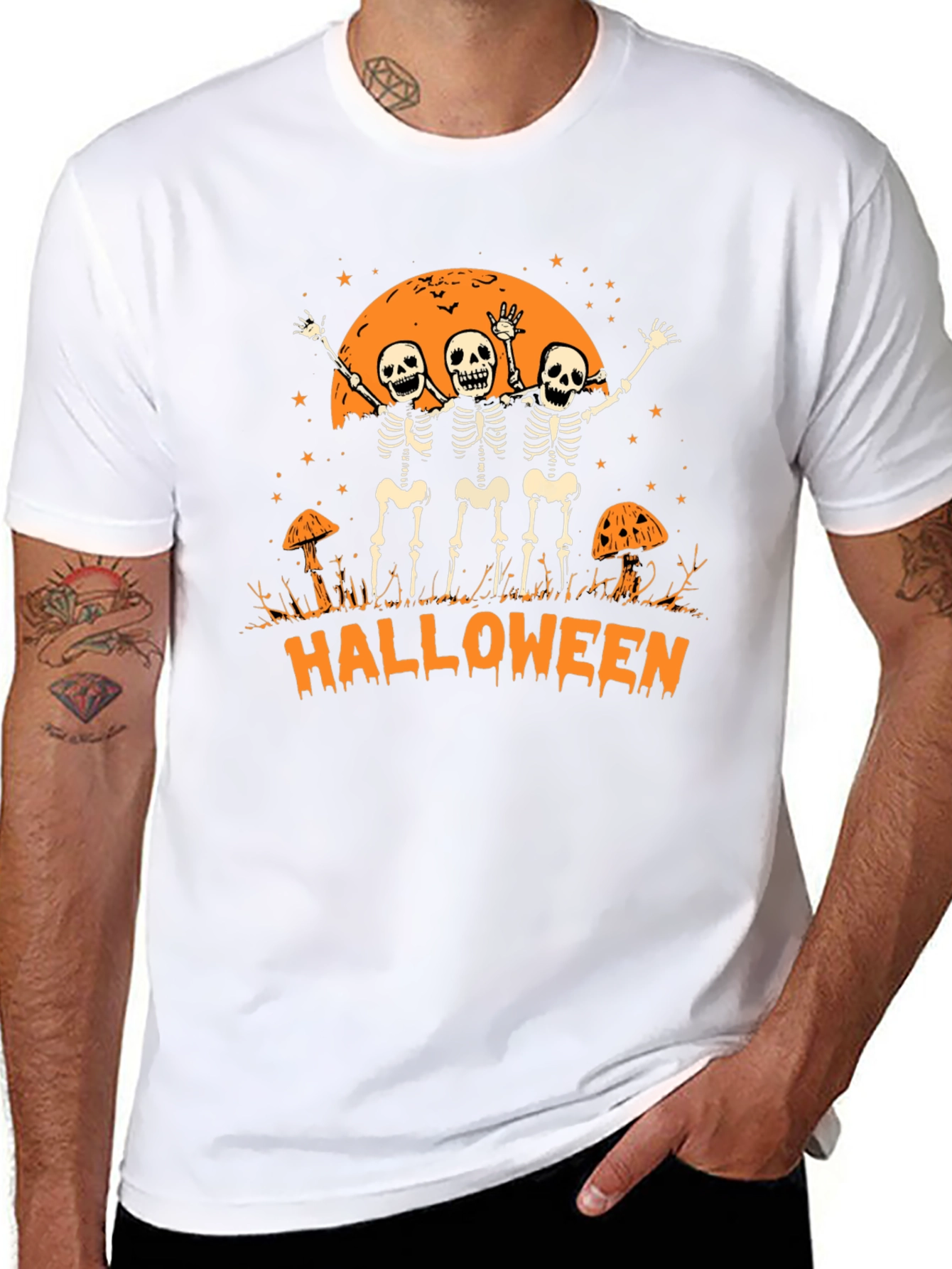 Halloween Skeleton Graphic T-Shirt