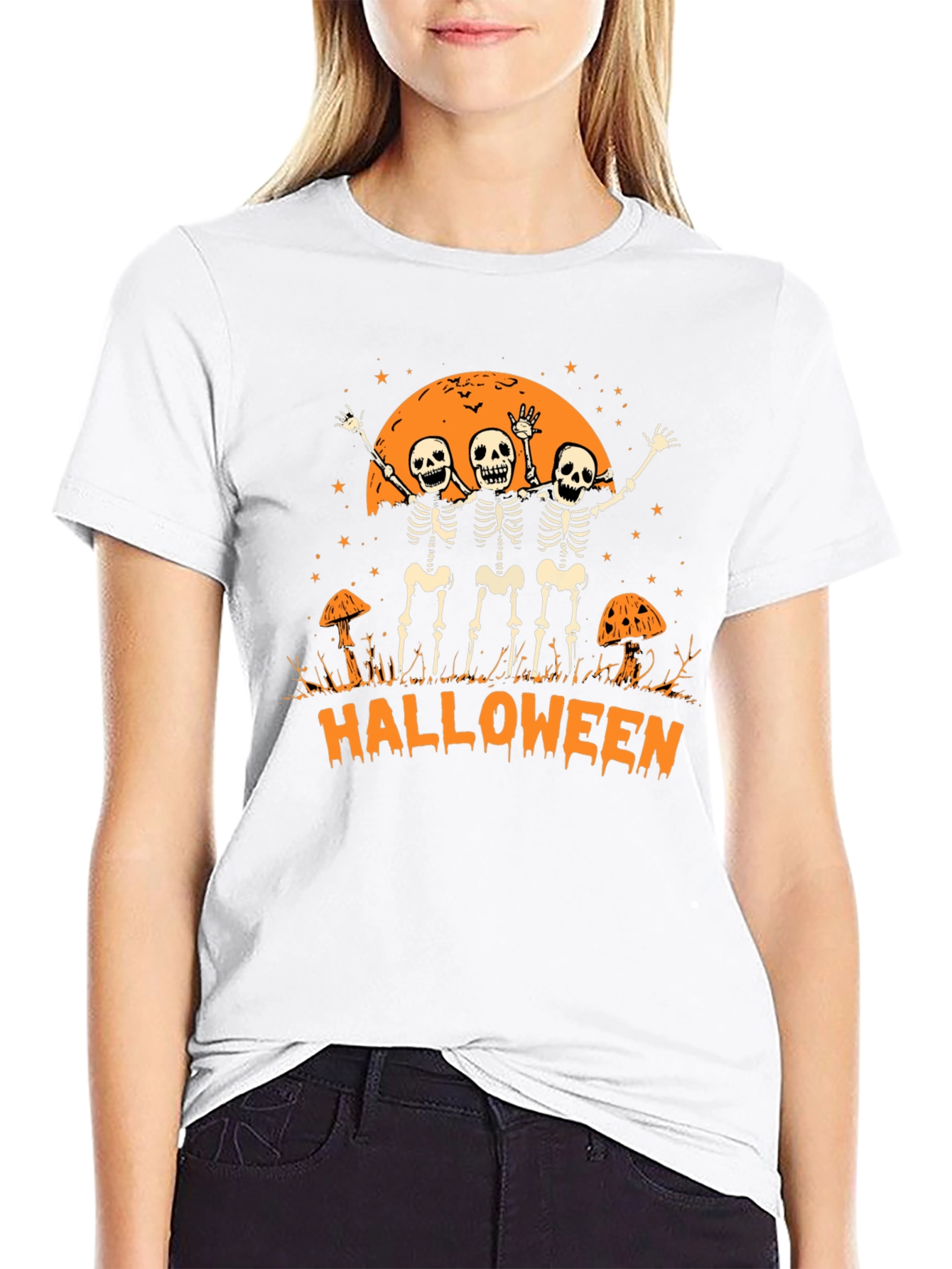 Halloween Skeleton Graphic T-Shirt