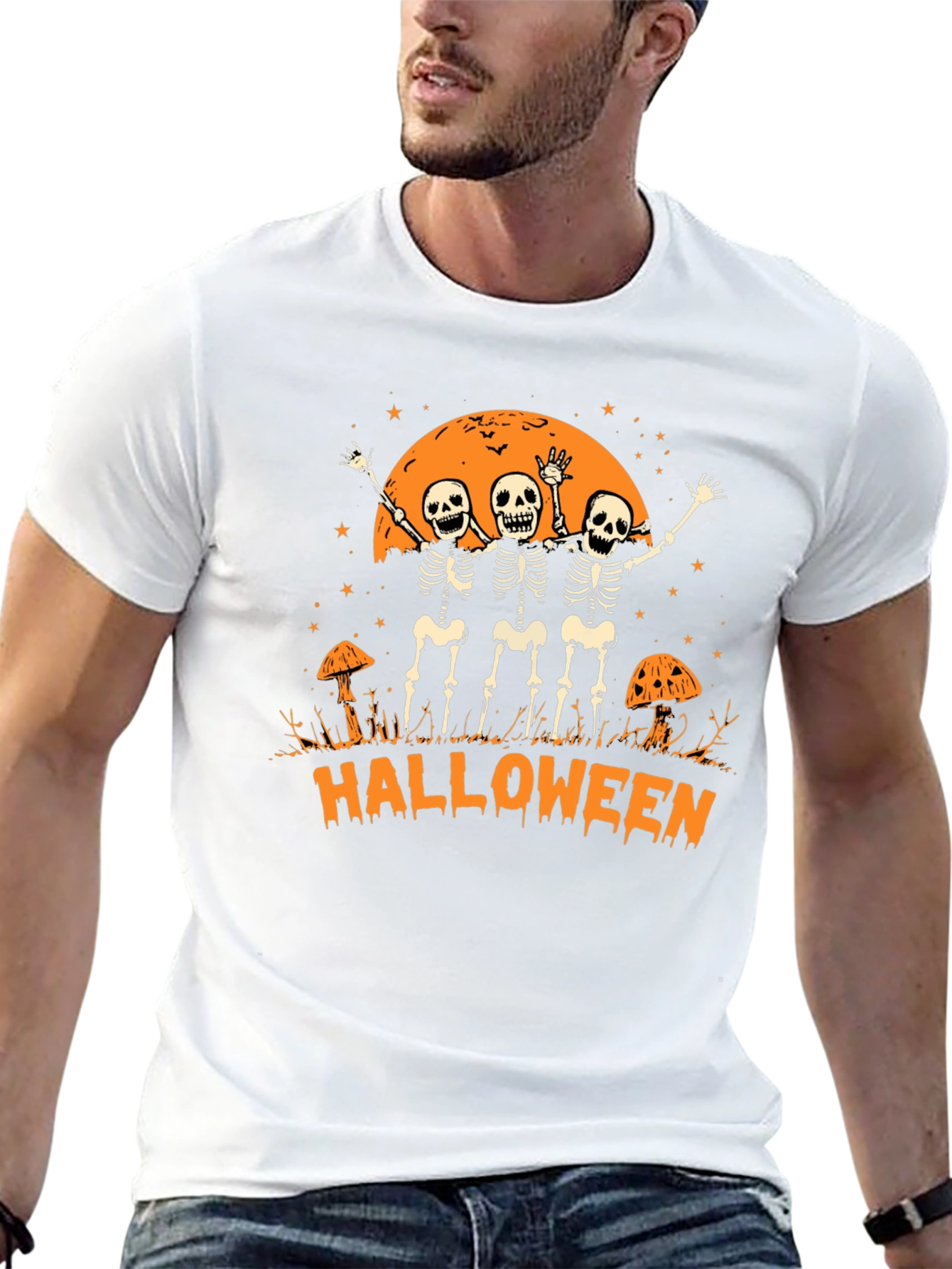 Halloween Skeleton Graphic T-Shirt