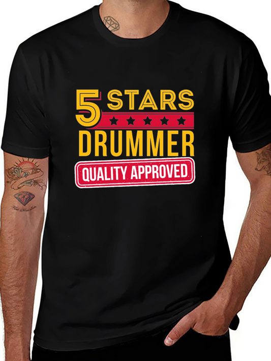 5 Stars Drummer Quality Approved T-Shirt