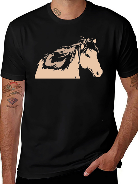 Horse Graphic Tee - Mens Short Sleeve Crewneck T-Shirt