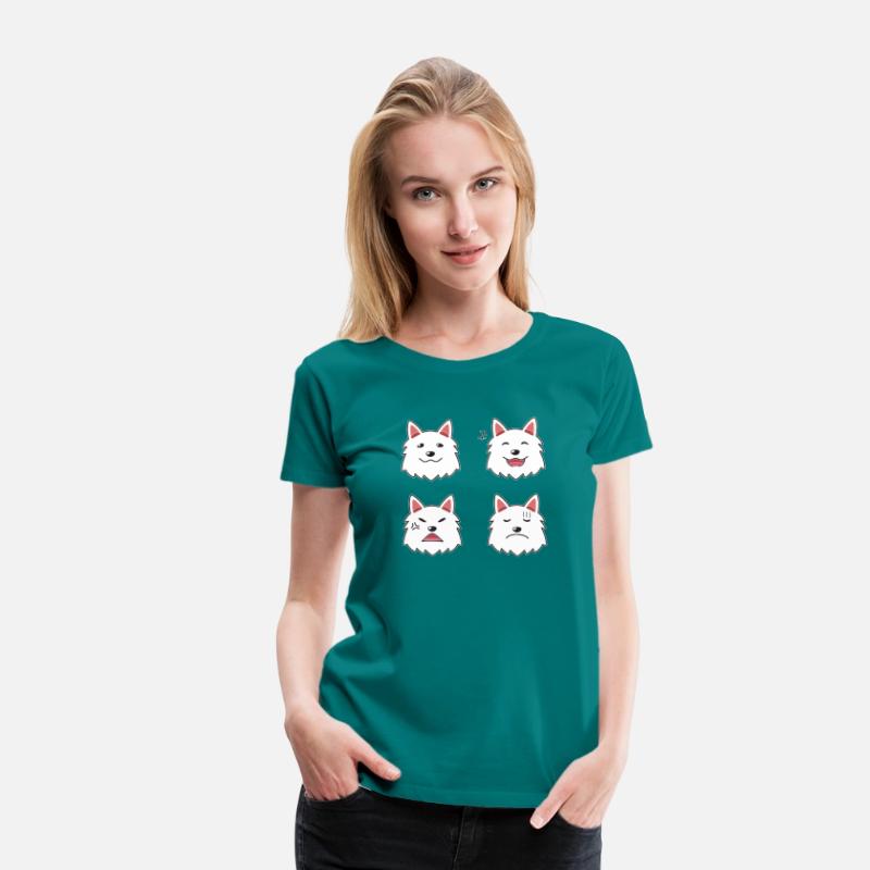 Funny White Dog Cartoon Faces