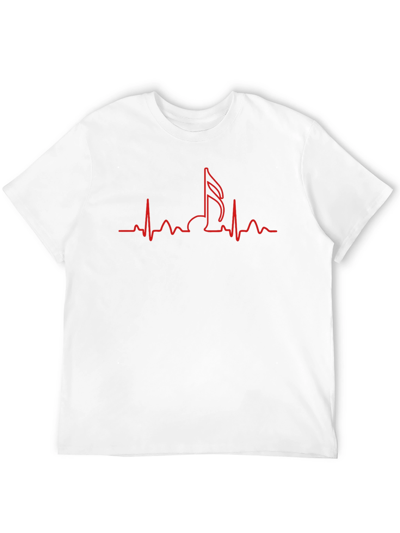 Music Note Heartbeat T-Shirt - Black