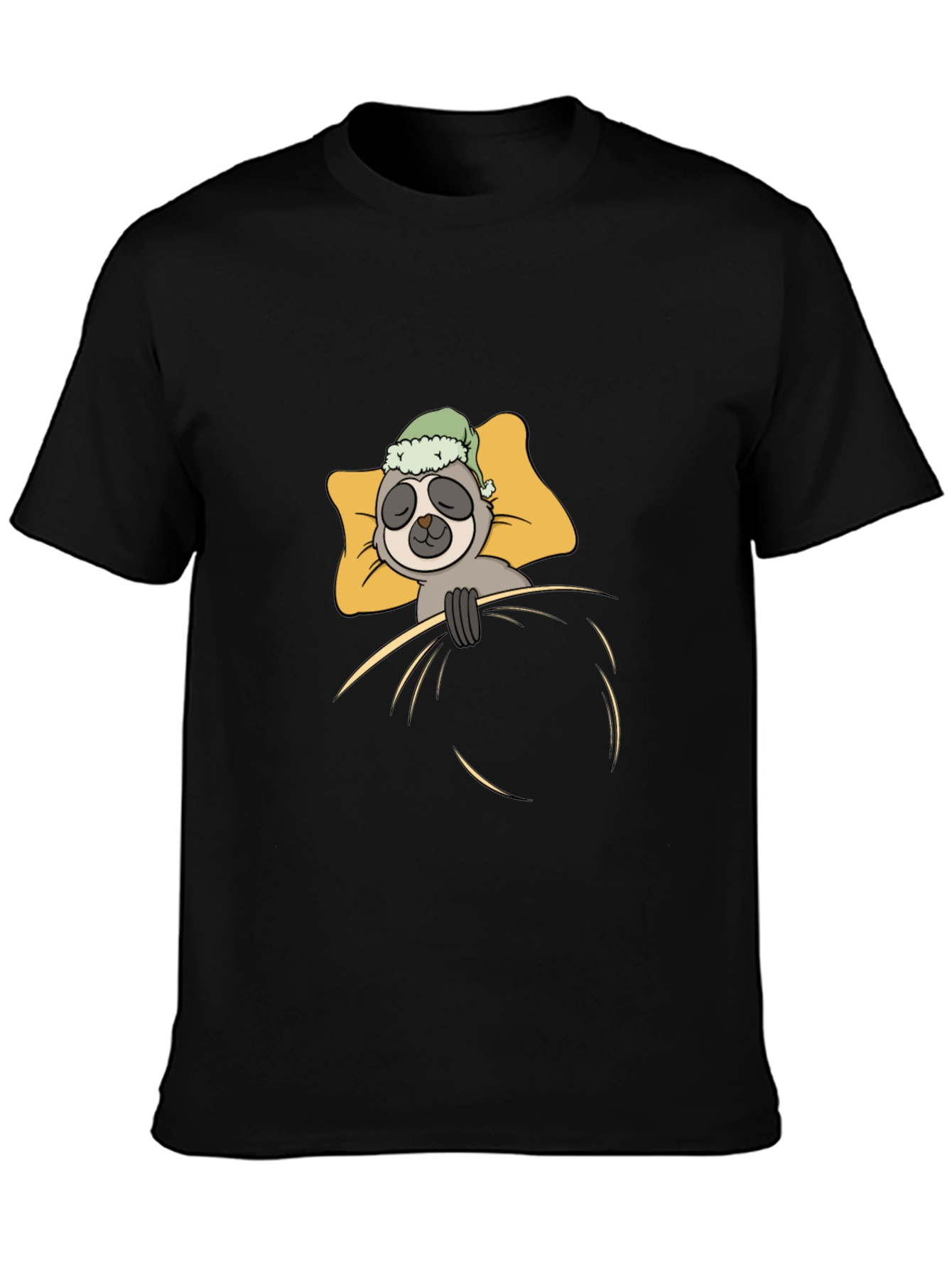 Sloth Sleeping in Bed Graphic T-Shirt