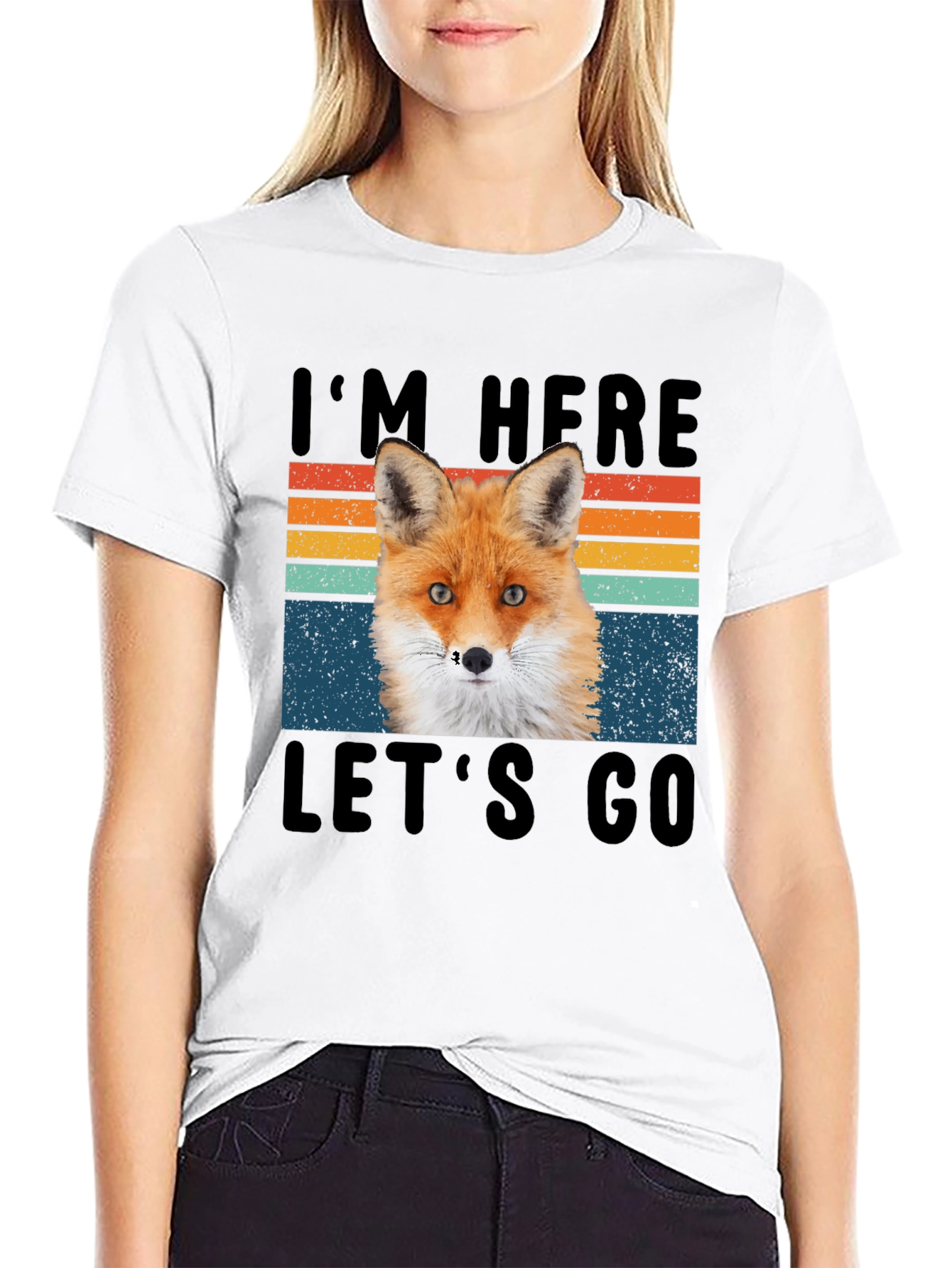 Fox Im Here Lets Go Graphic T-Shirt