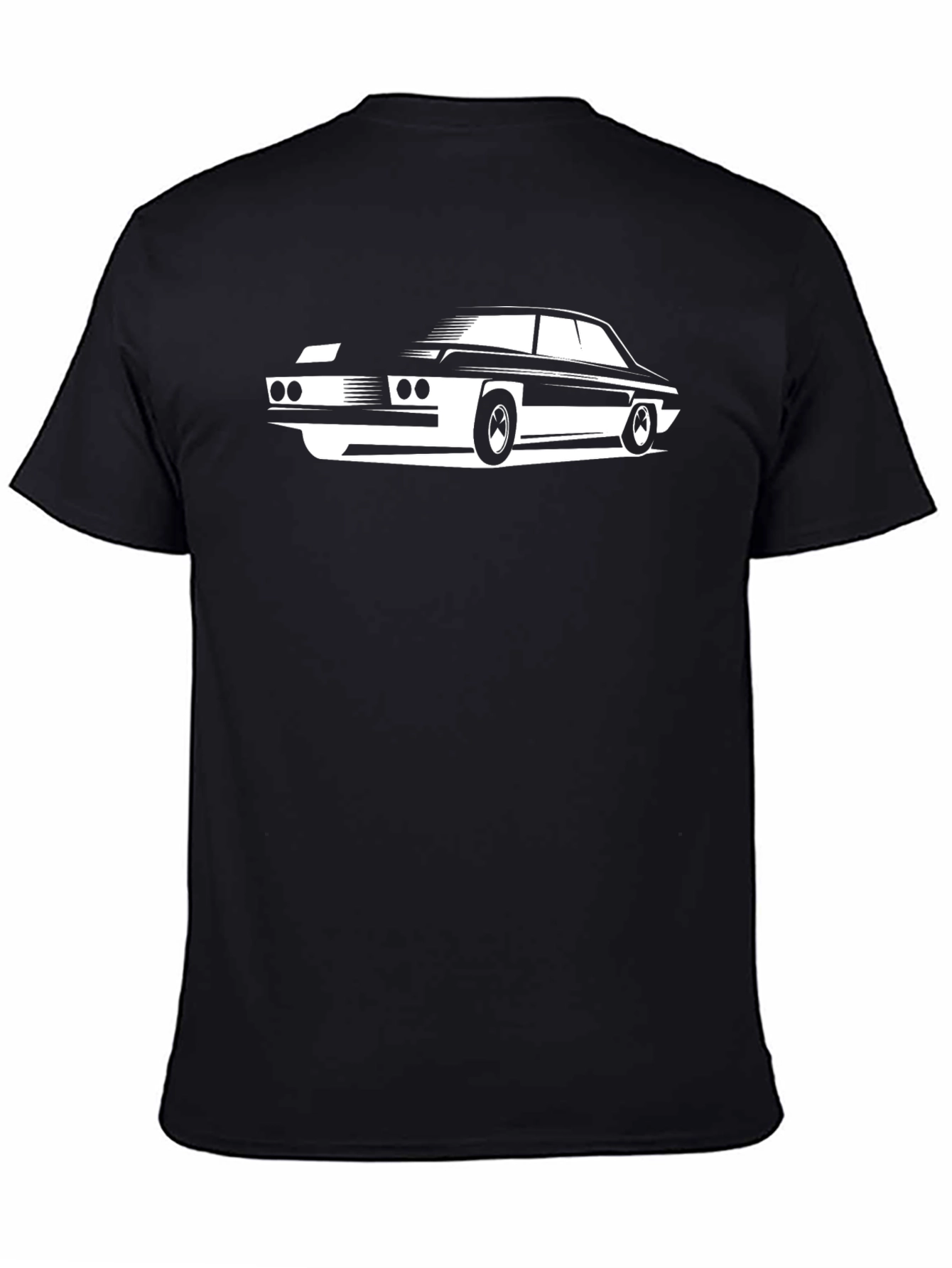 Classic Car Graphic Tee - Black Cotton T-Shirt