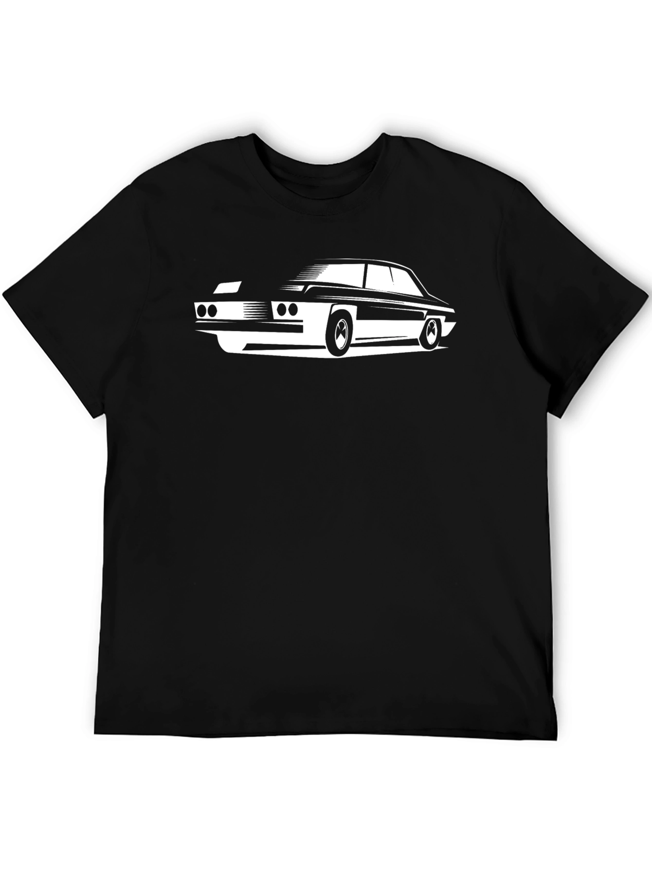 Classic Car Graphic Tee - Black Cotton T-Shirt