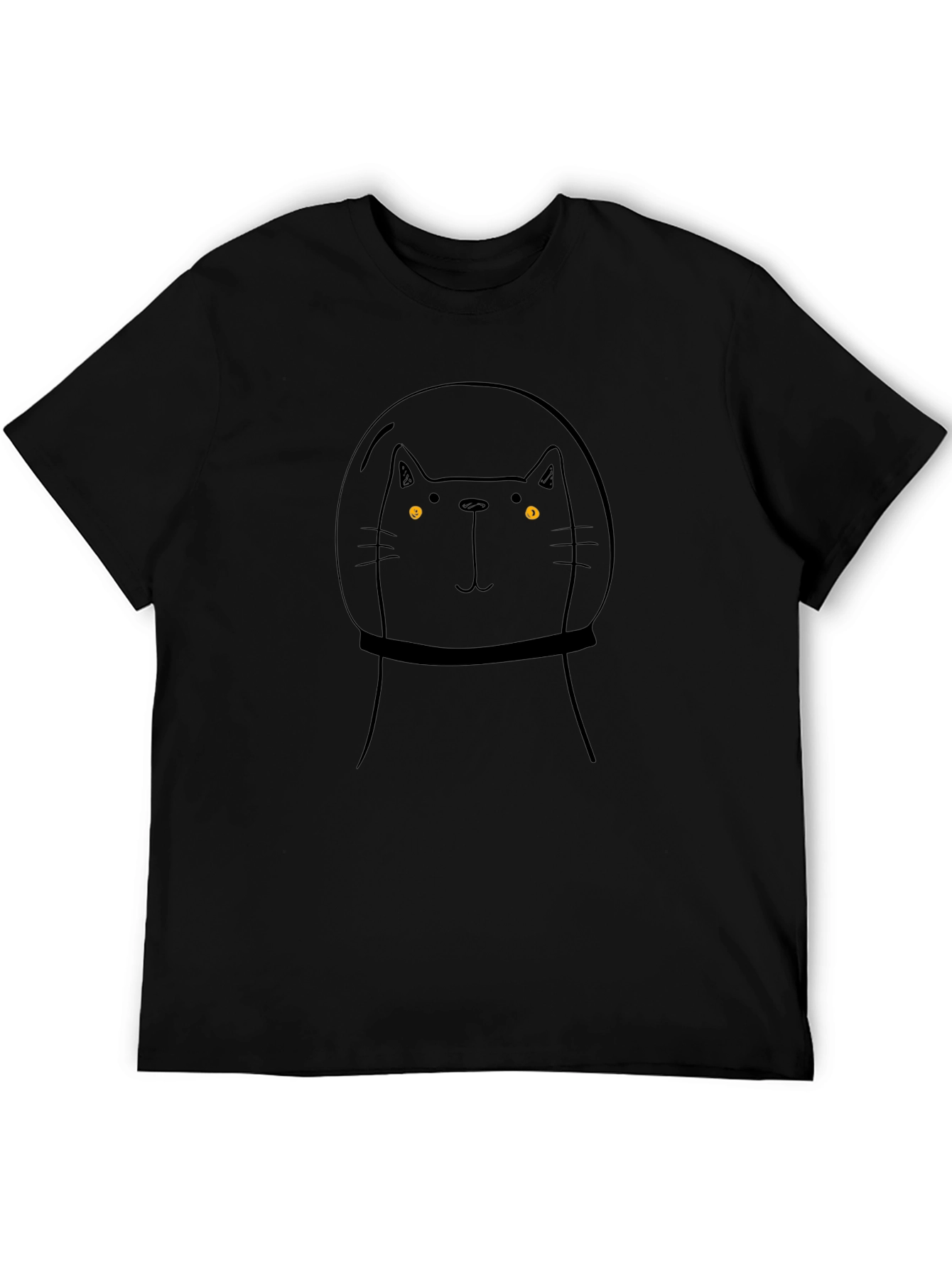 Cat Astronaut Black T-Shirt