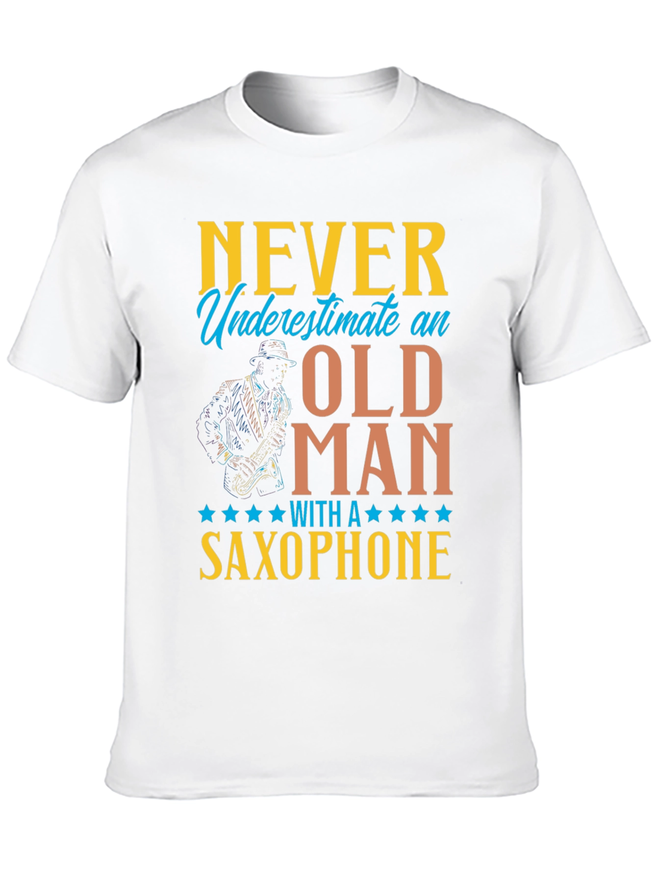 Never Underestimate Old Man Saxophone T-Shirt