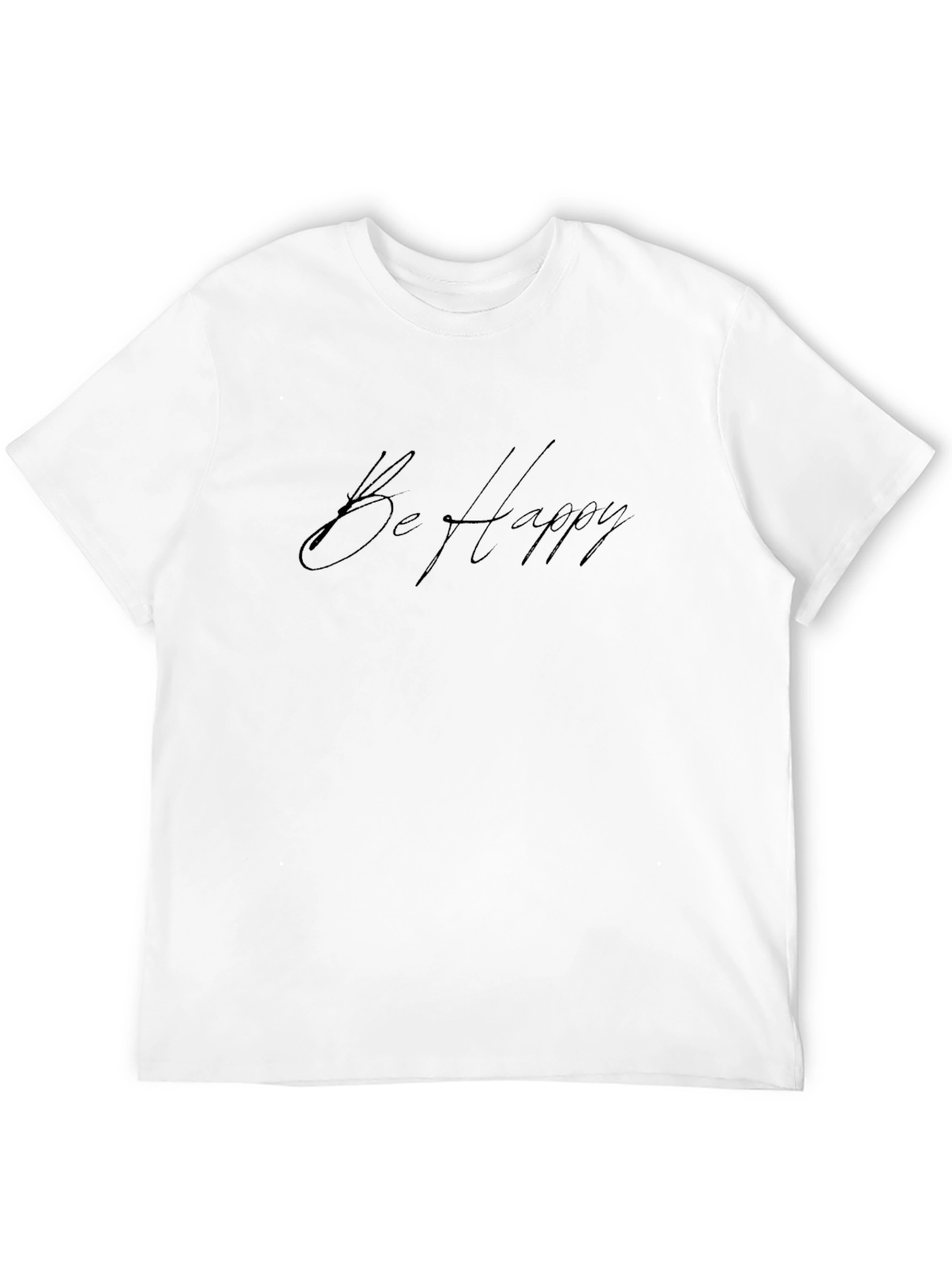 Be Happy Black T-Shirt - Stylish & Comfortable