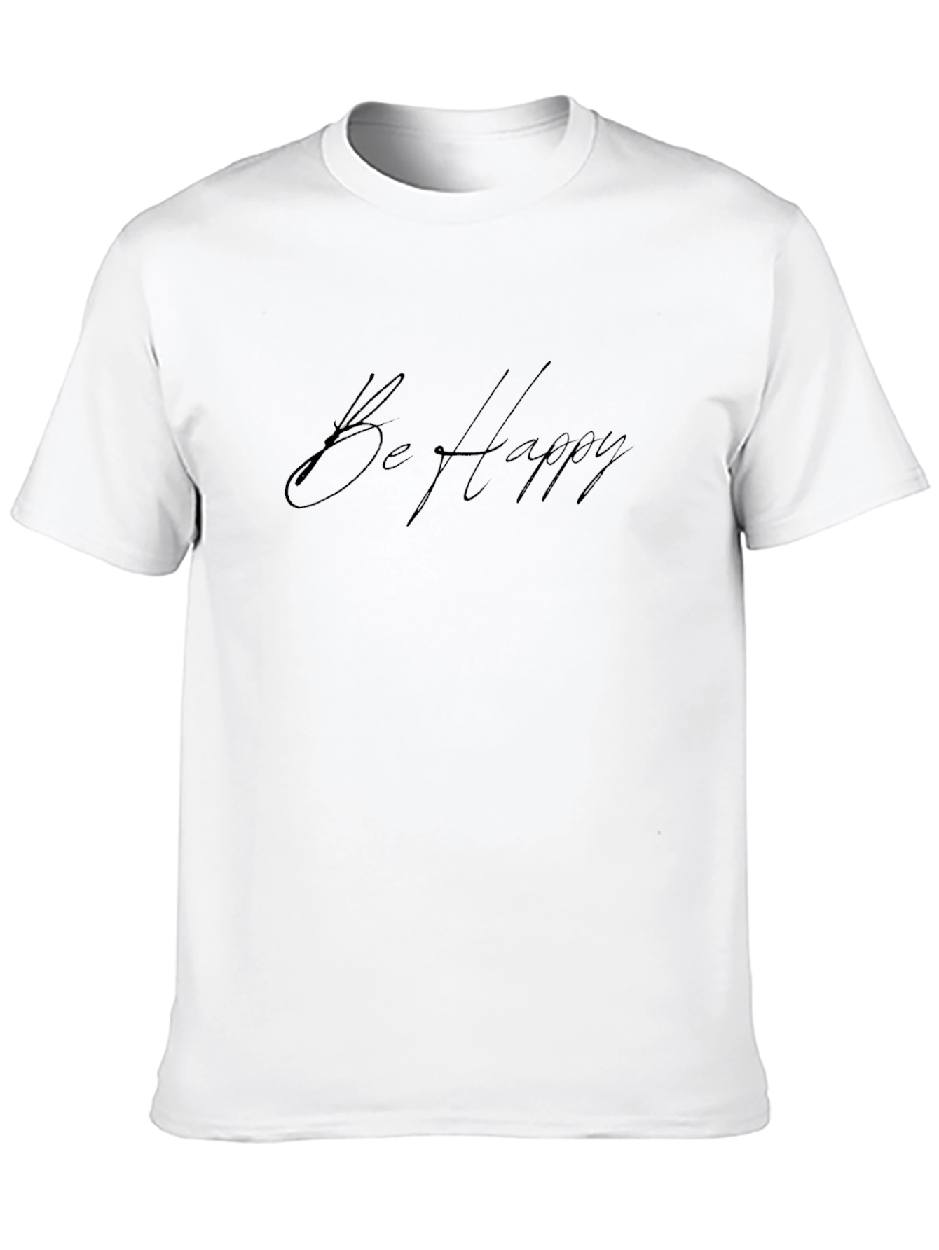 Be Happy Black T-Shirt - Stylish & Comfortable