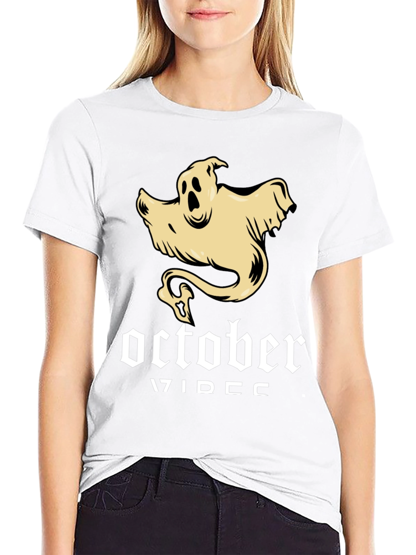 October Ghost T-Shirt - Spooky Season Apparel