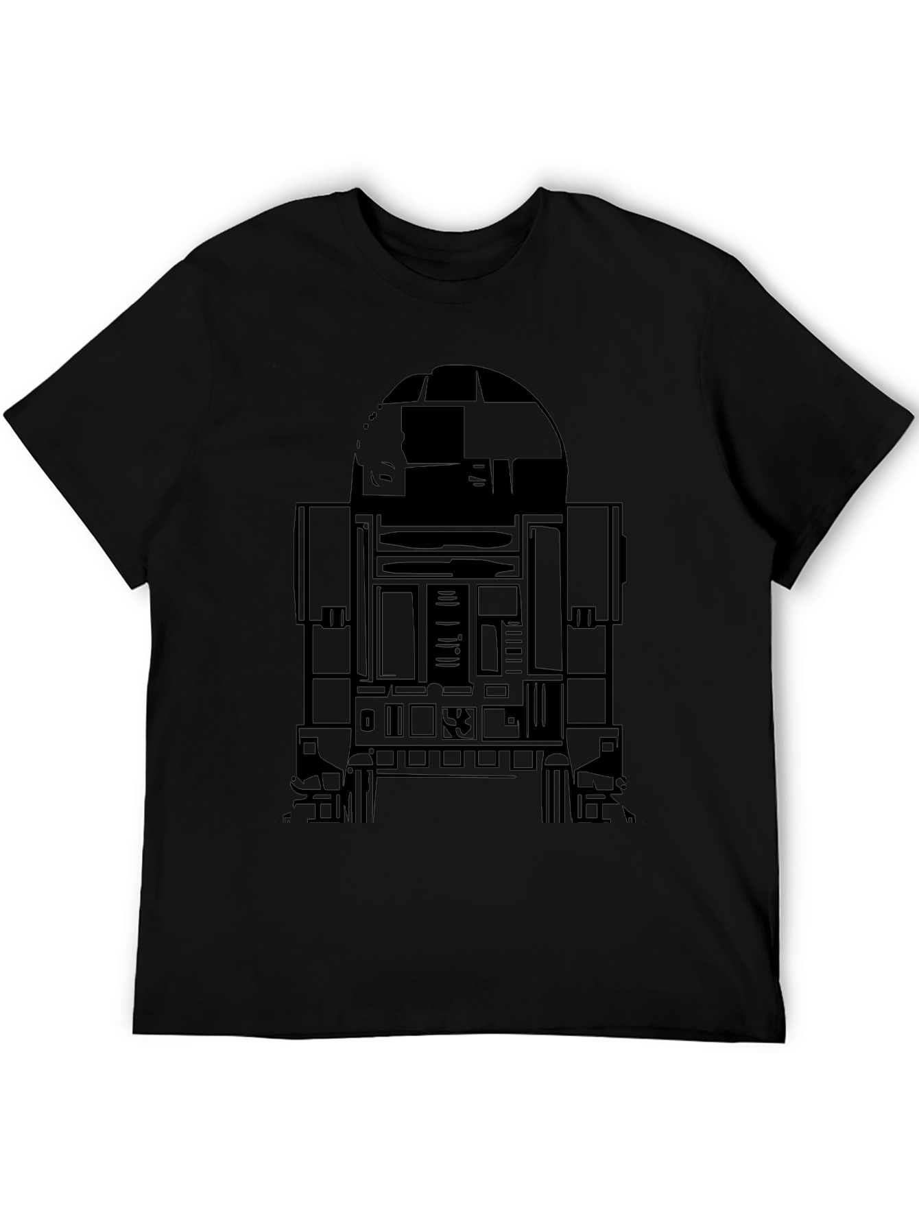 R2-D2 Graphic Print Black T-Shirt