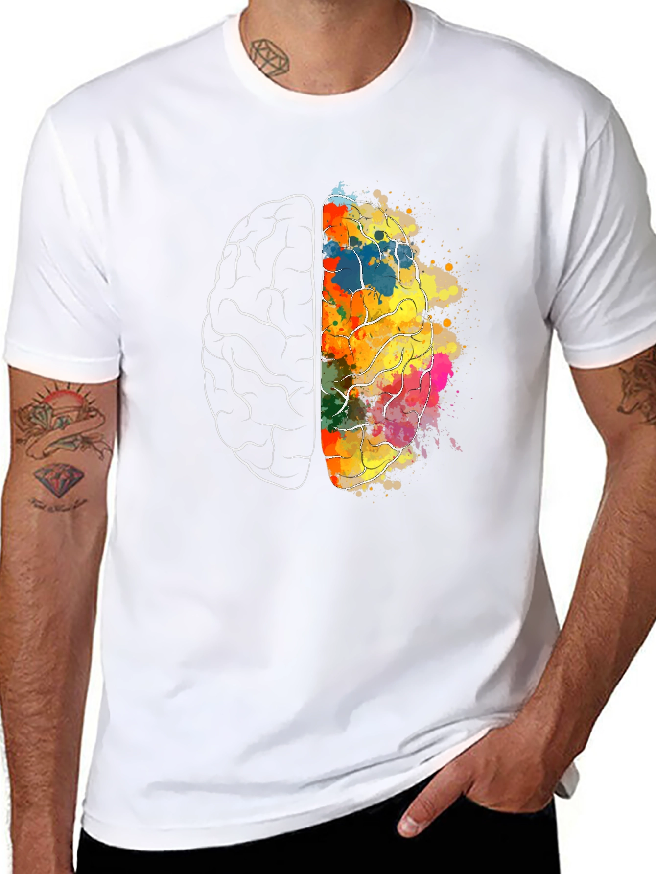 Brain Art Graphic T-Shirt - Creative Mind Tee