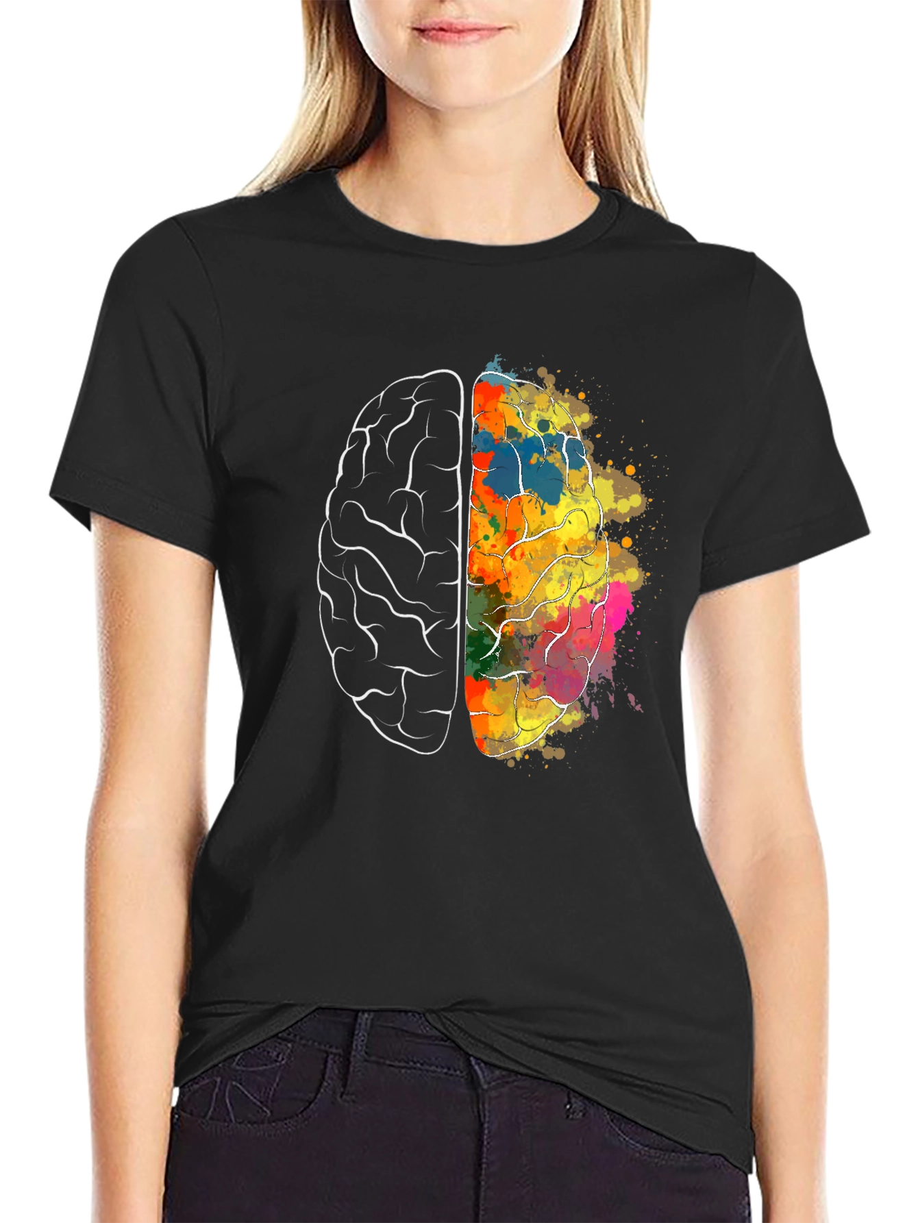 Brain Art Graphic T-Shirt - Creative Mind Tee