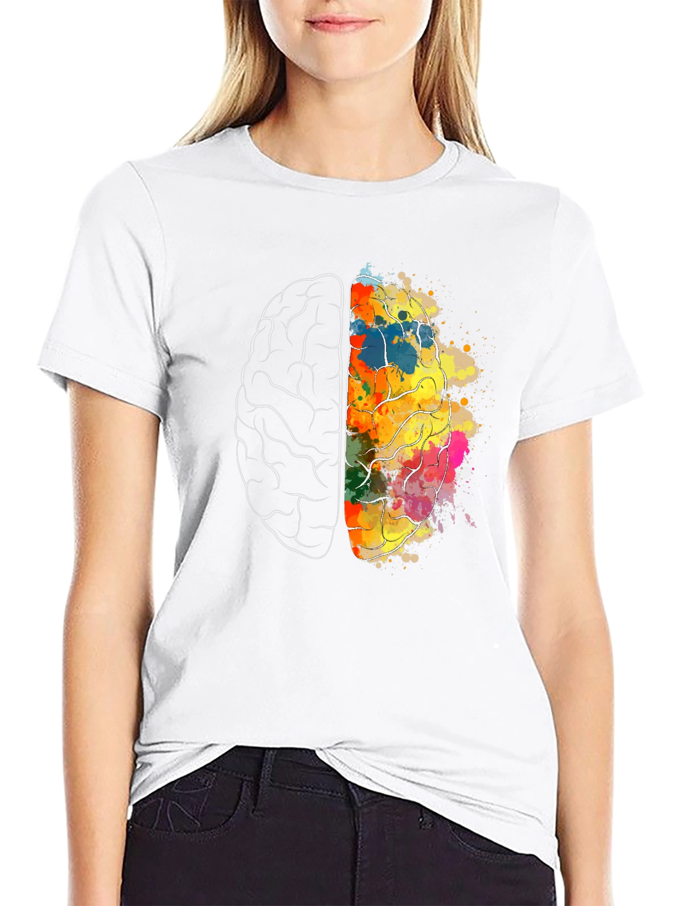 Brain Art Graphic T-Shirt - Creative Mind Tee