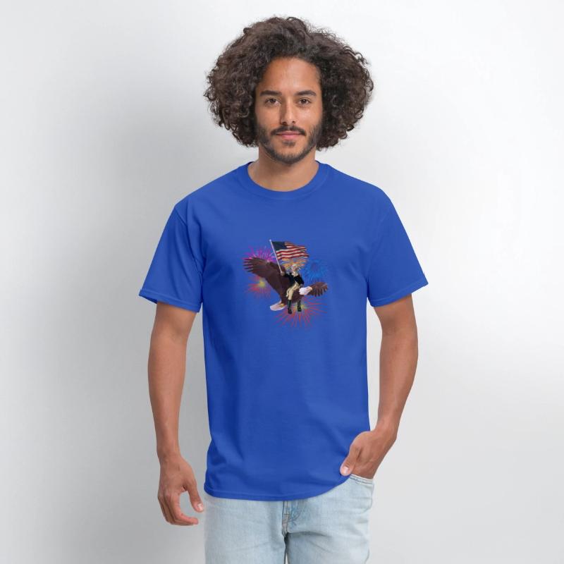 George Washington Riding An Eagle With A Flag 4Th