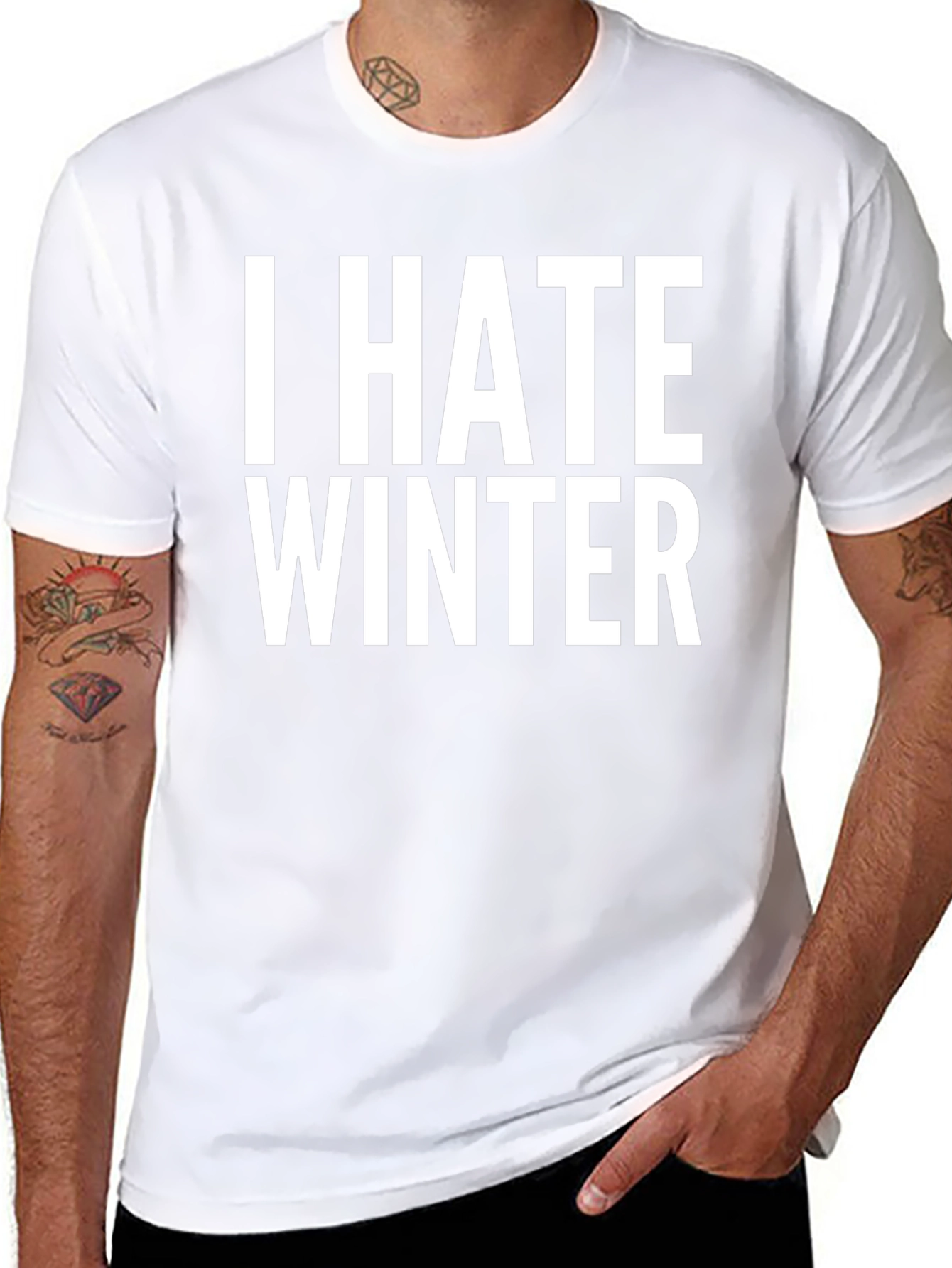 I Hate Winter Black T-Shirt Novelty Tee