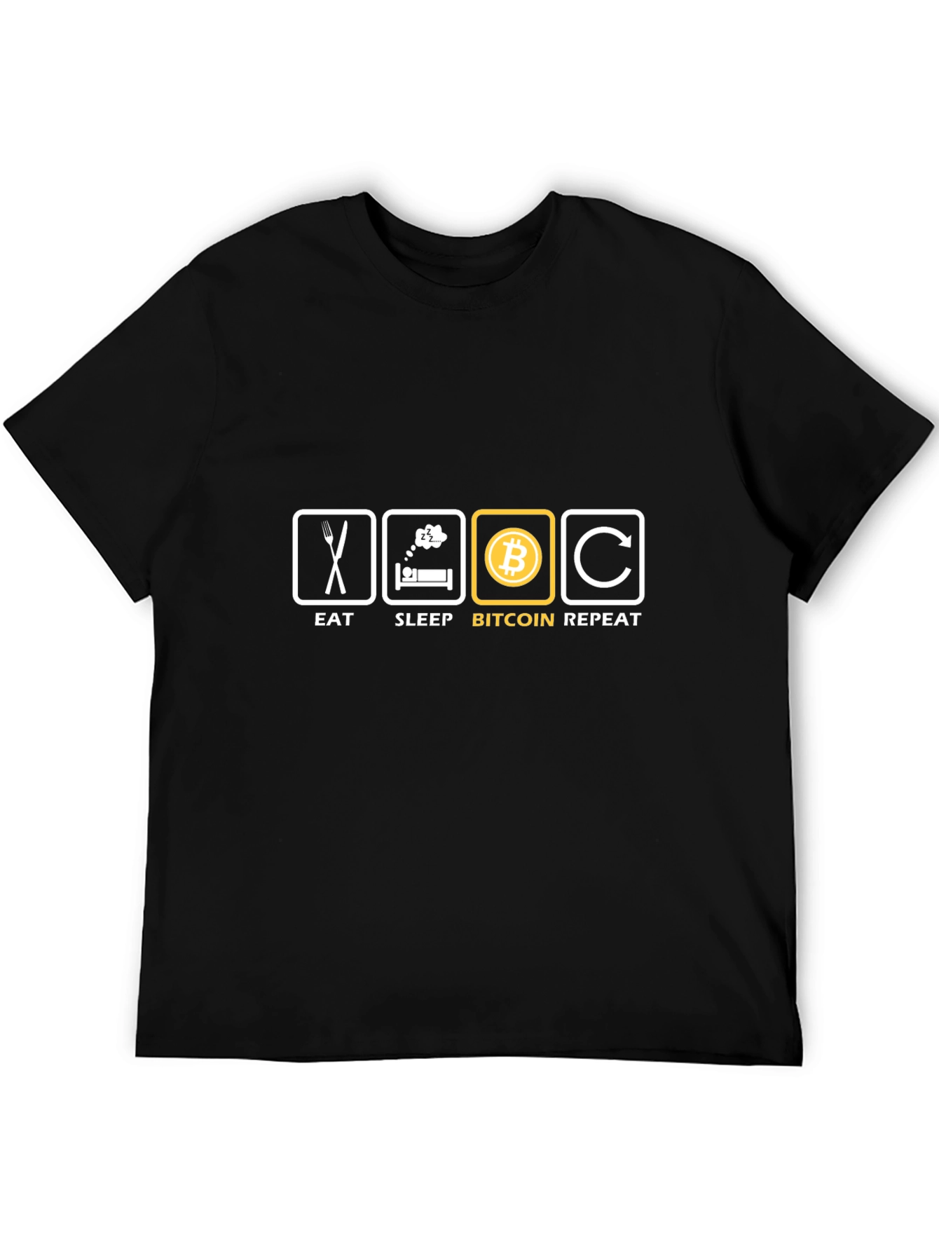 Eat Sleep Bitcoin Repeat - Black T-Shirt